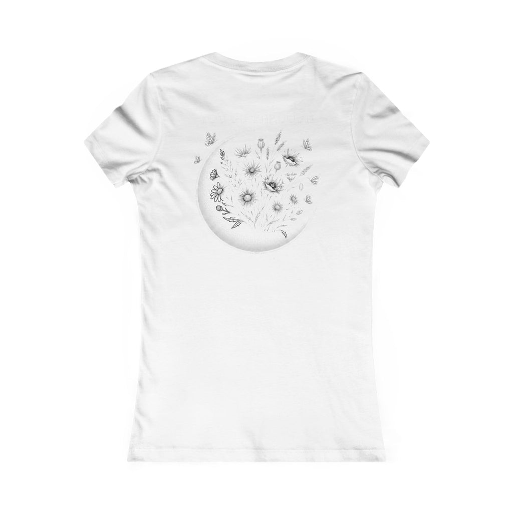 Women's Tee — Floral Moon Graphic Short Sleeve Shirt