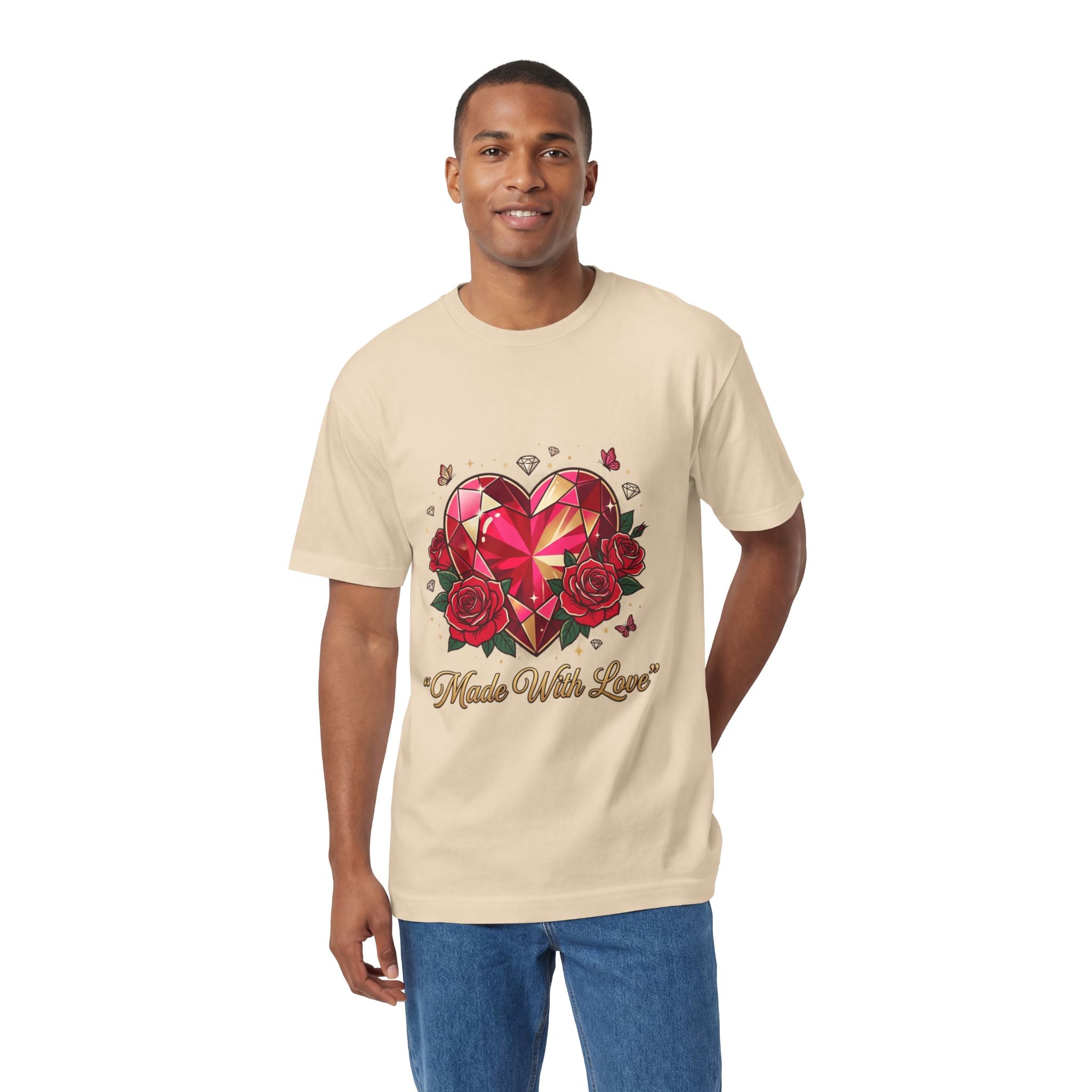 Valentine's 'Made With Love' Heart Tee — Floral Hummingbird Together Forever T-Shirt