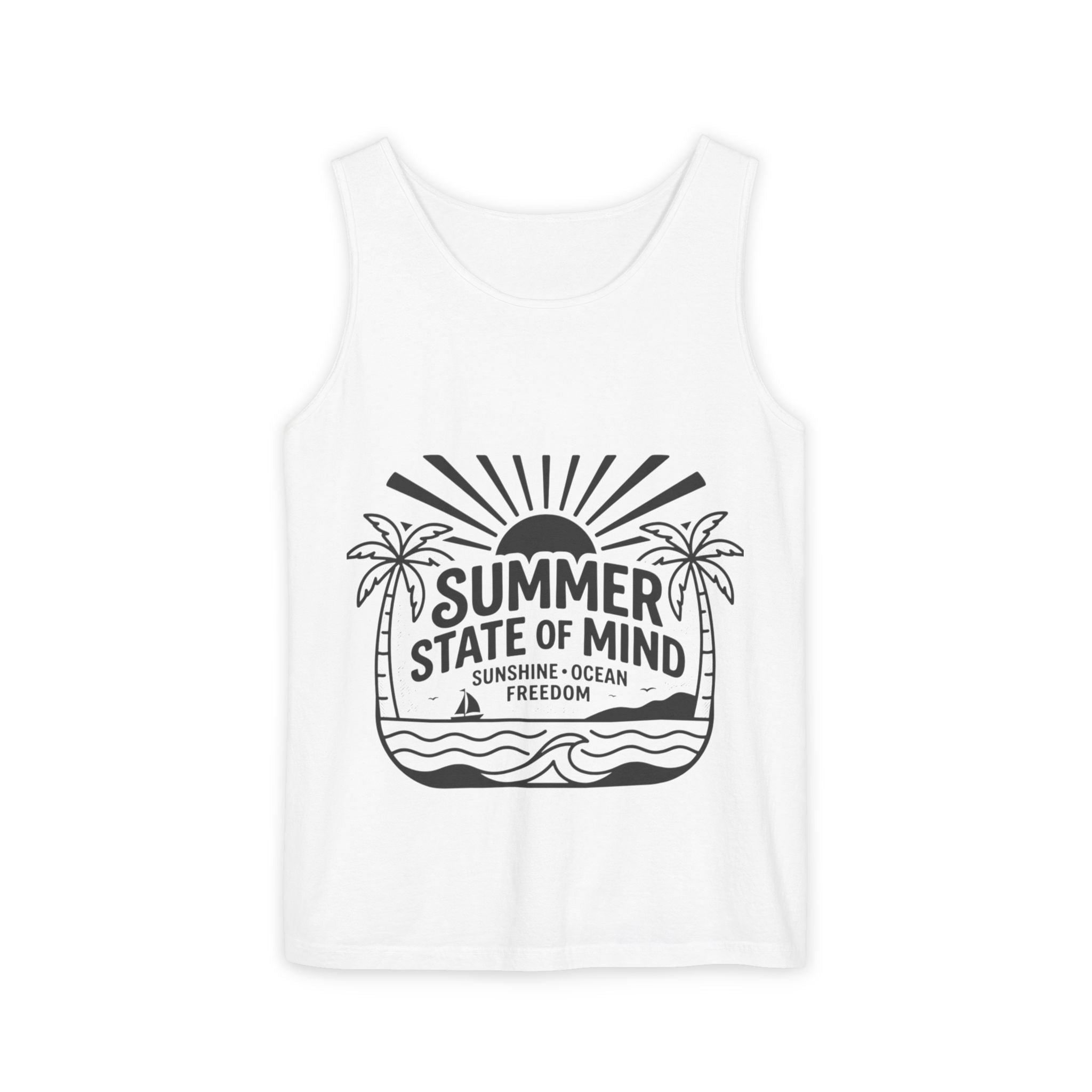 Summer State of Mind Tank Top – 'Good Vibes Only' Beach Graphic