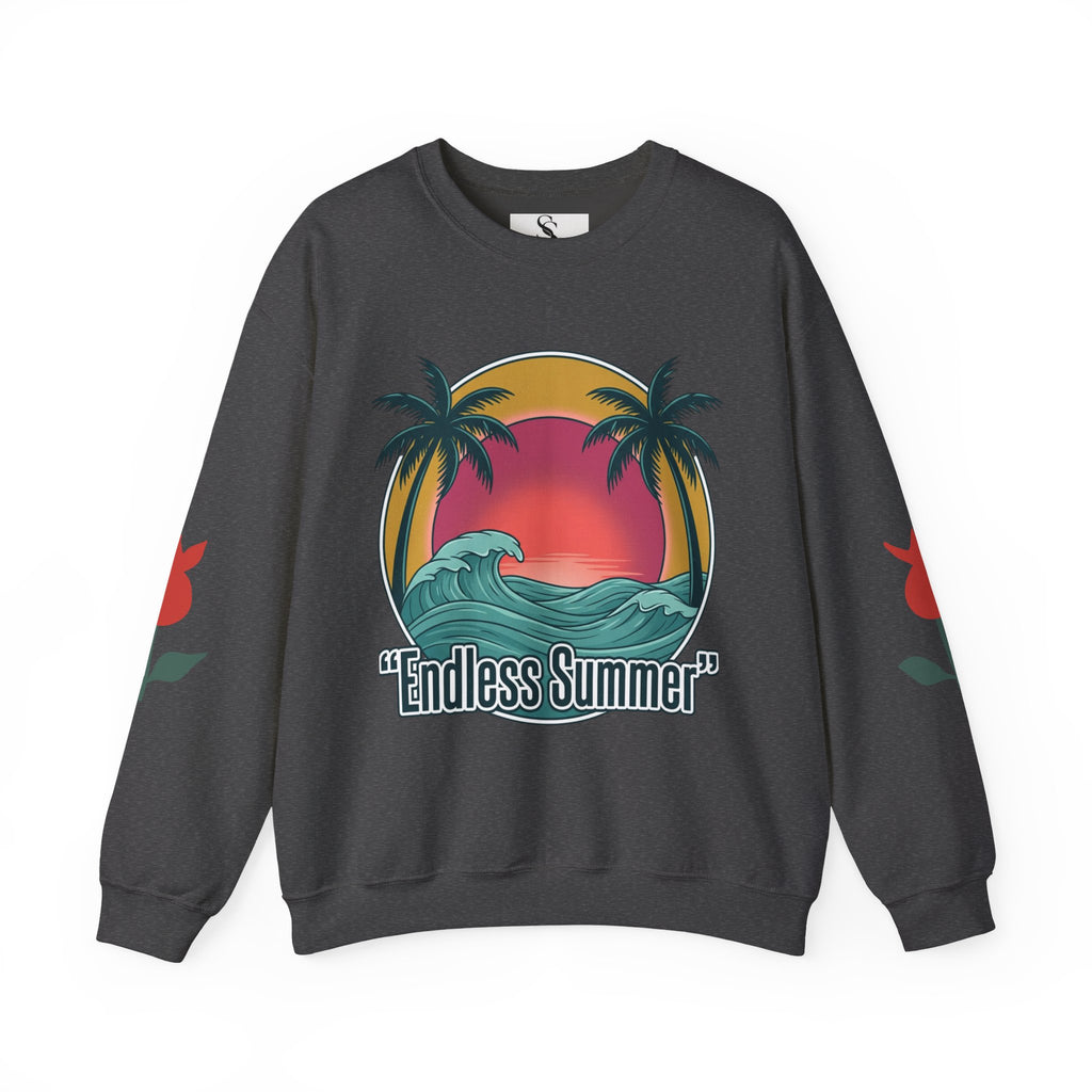 Endless Summer Crewneck Sweatshirt — Vintage Palm Beach Wave Graphic