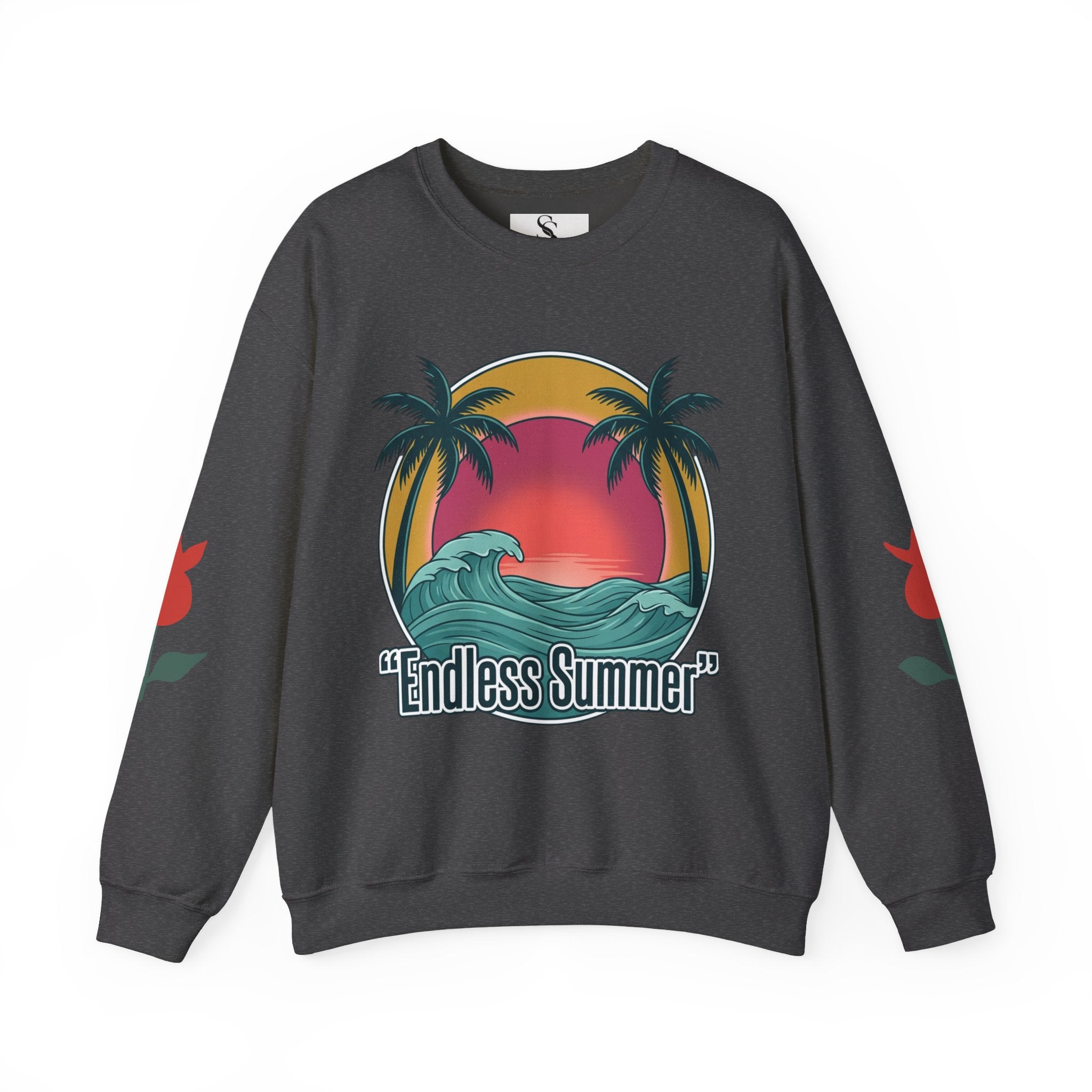 Endless Summer Crewneck Sweatshirt — Vintage Palm Beach Wave Graphic