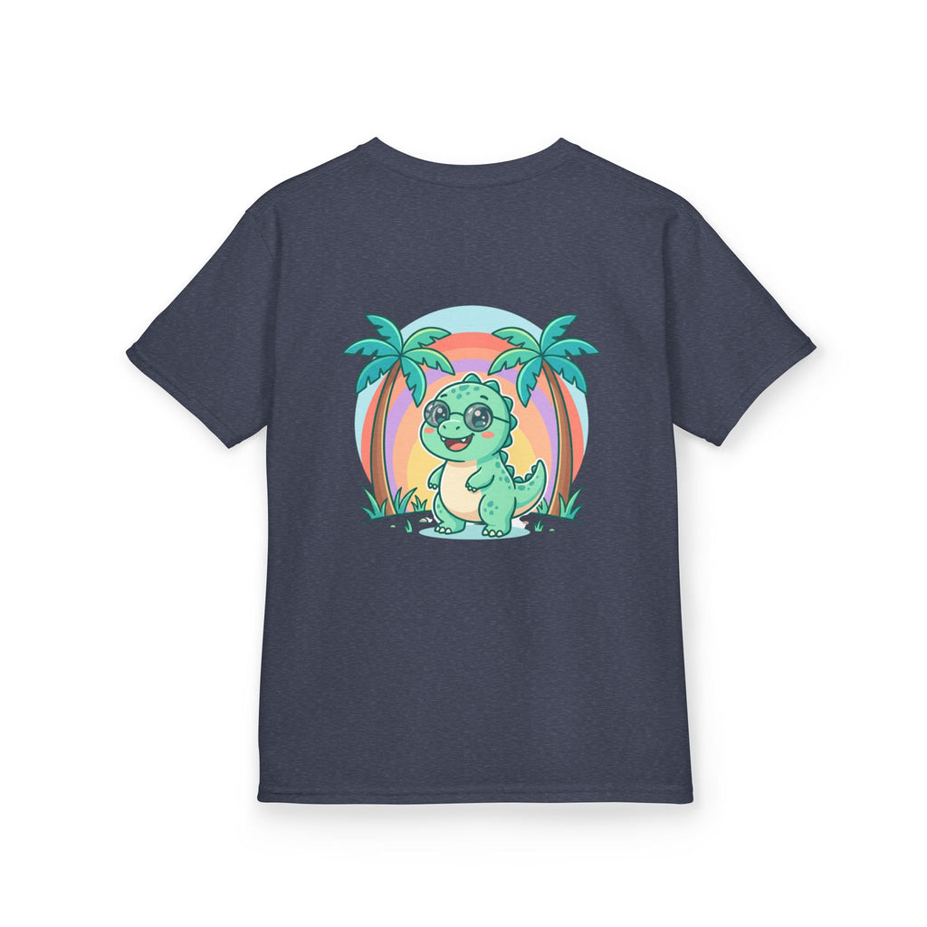 Kids Tee — "Adventure Awaits!" Dino Beach Graphic