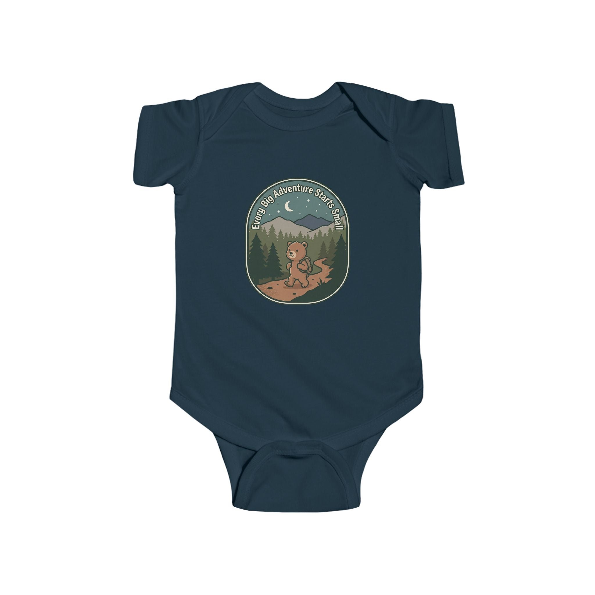 Bear Patch Baby Bodysuit — Cute Woodland Infant One-Piece