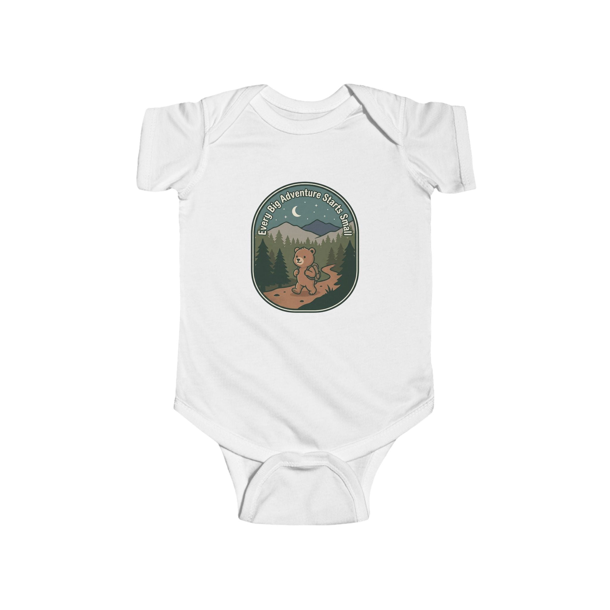 Bear Patch Baby Bodysuit — Cute Woodland Infant One-Piece