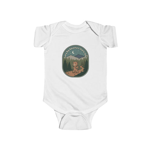 Bear Patch Baby Bodysuit — Cute Woodland Infant One-Piece