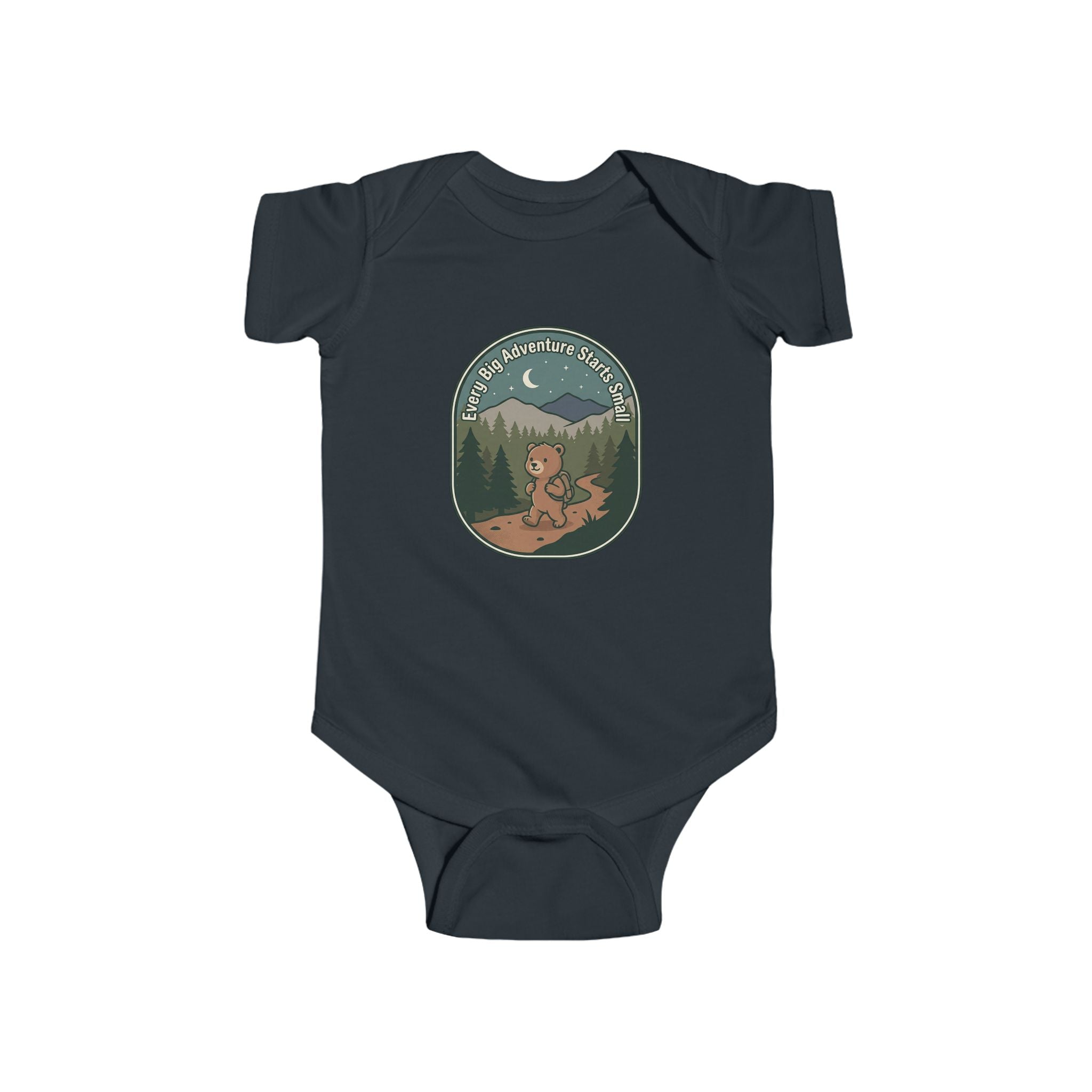 Bear Patch Baby Bodysuit — Cute Woodland Infant One-Piece