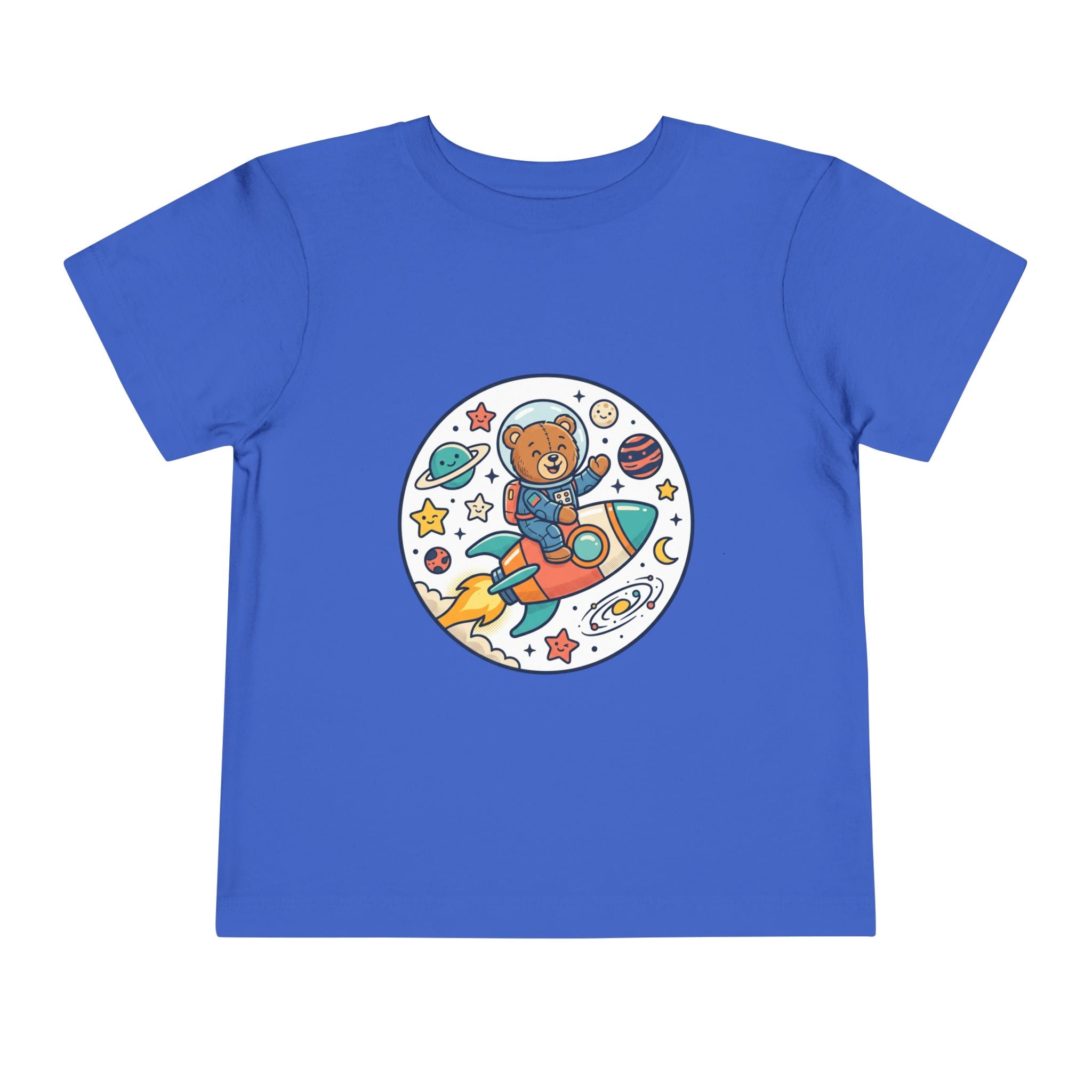Toddler Tee — 'Dream Big Explore More' Space Bear Rocket Shirt