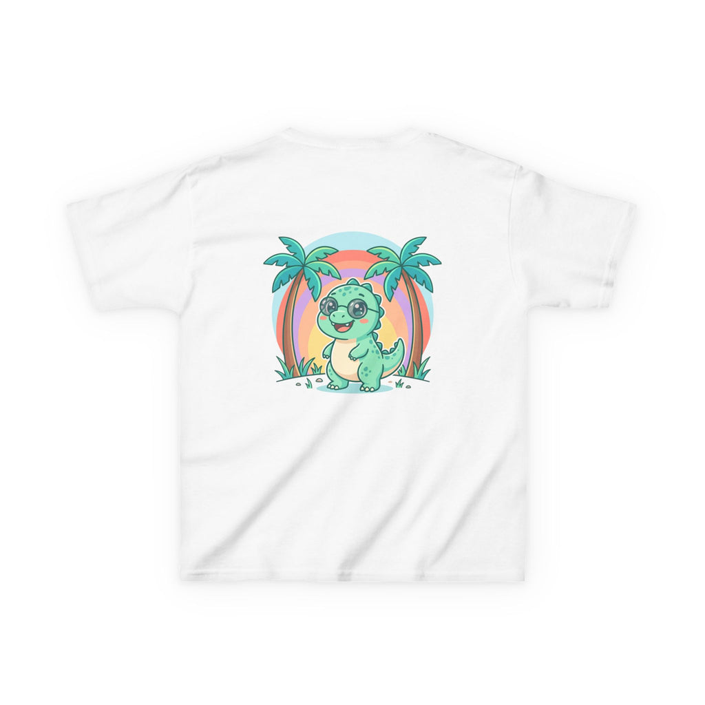Kids Tee — "Adventure Awaits!" Dino Beach Graphic