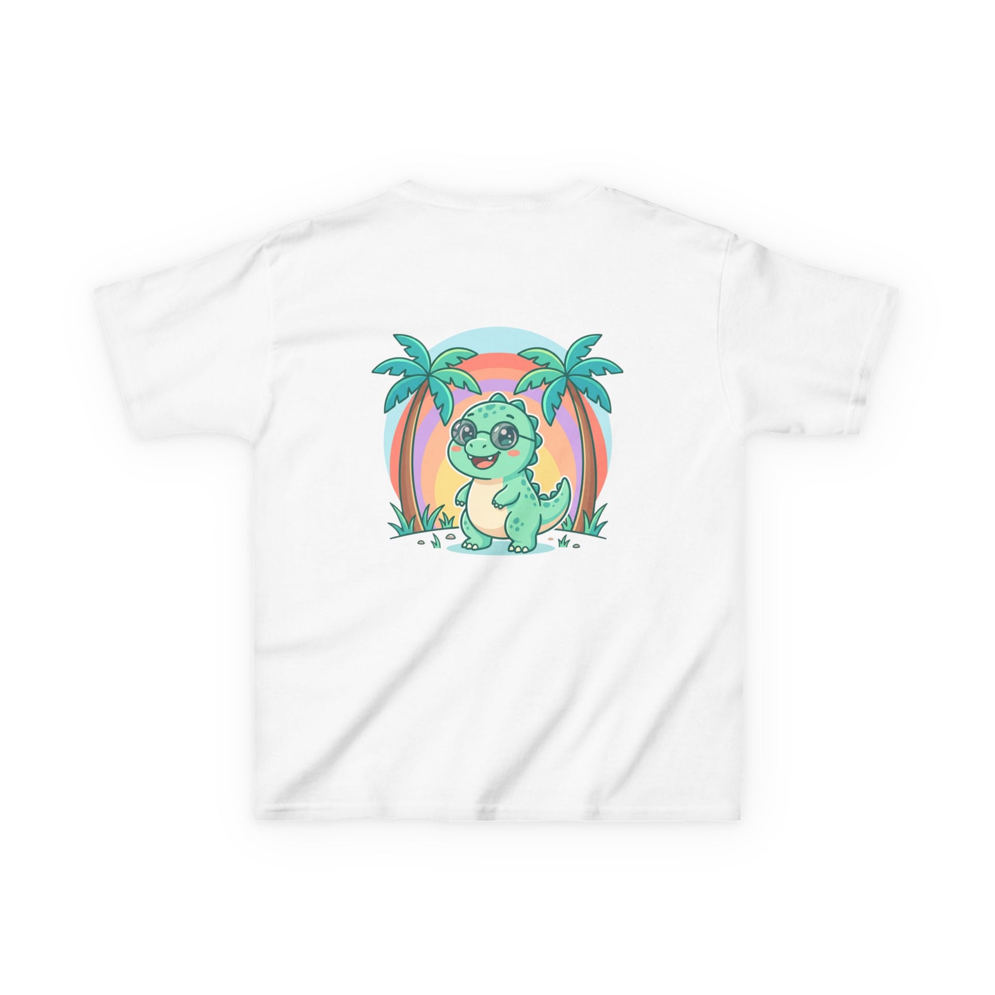 Kids Tee — "Adventure Awaits!" Dino Beach Graphic