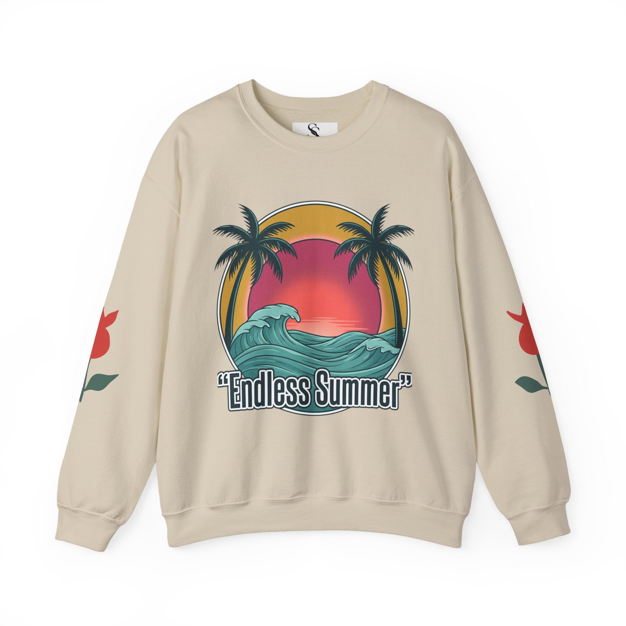 Endless Summer Crewneck Sweatshirt — Vintage Palm Beach Wave Graphic
