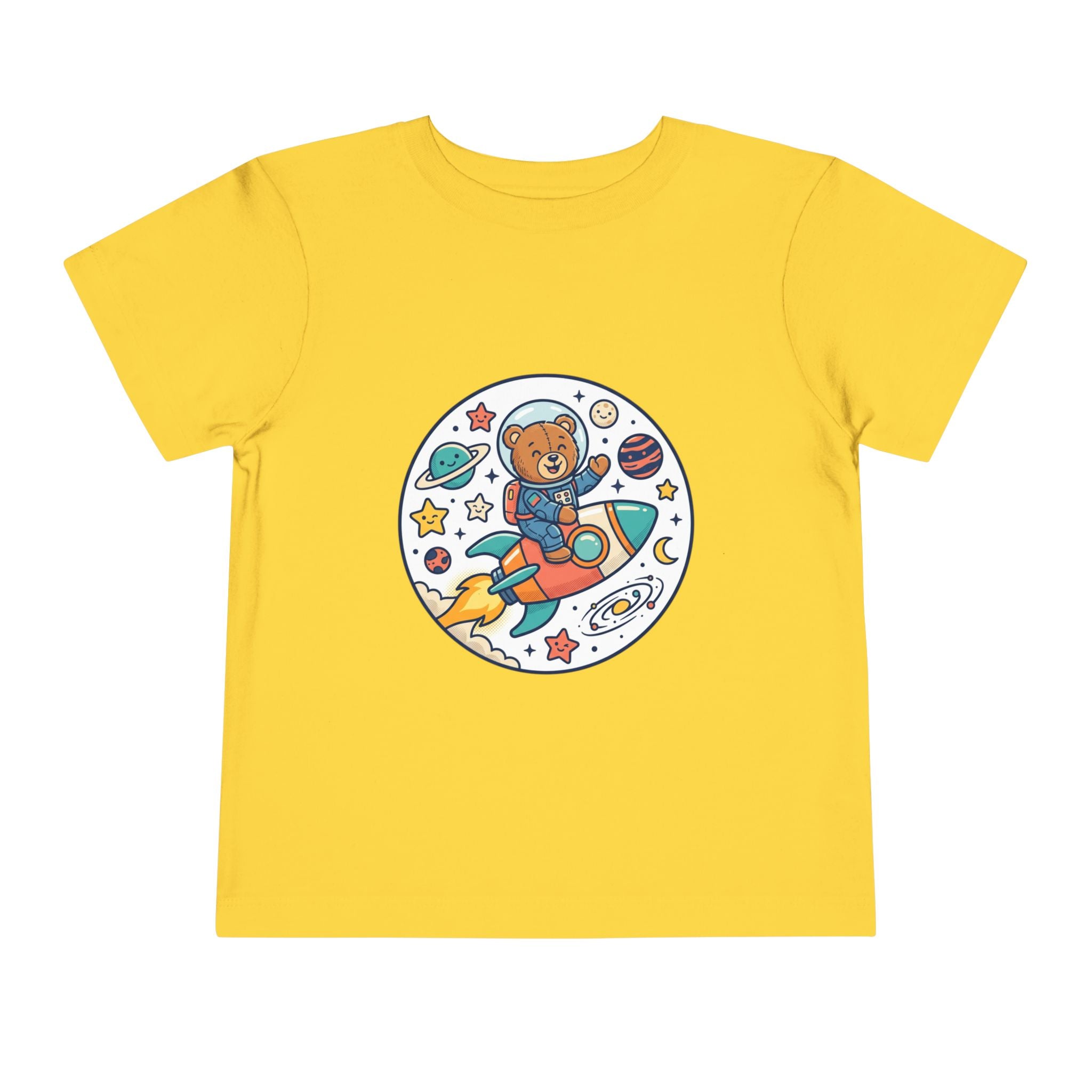 Toddler Tee — 'Dream Big Explore More' Space Bear Rocket Shirt