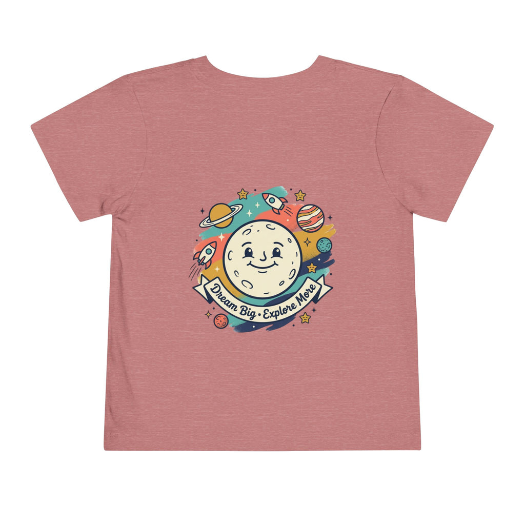 Toddler Tee — 'Dream Big Explore More' Space Bear Rocket Shirt