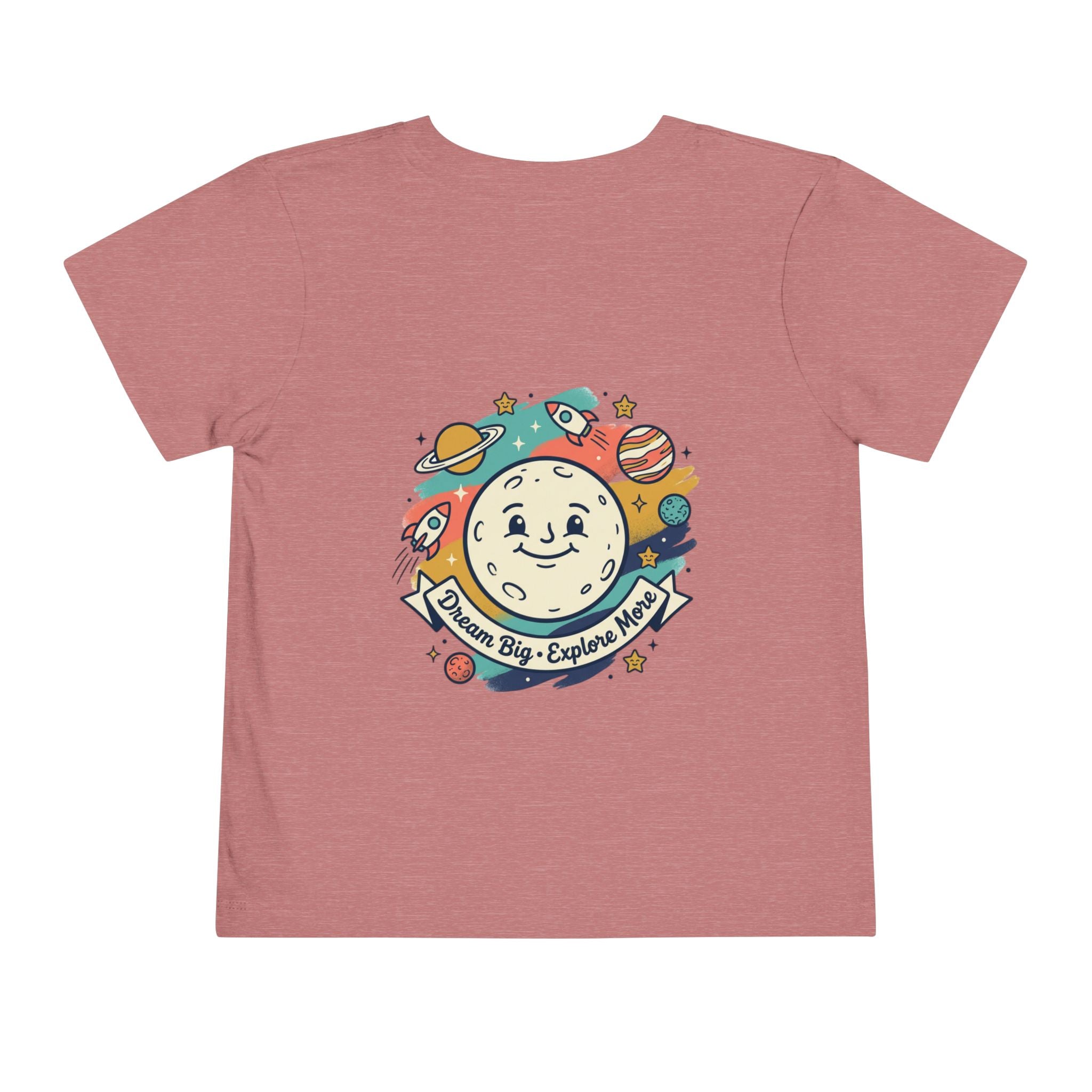 Toddler Tee — 'Dream Big Explore More' Space Bear Rocket Shirt
