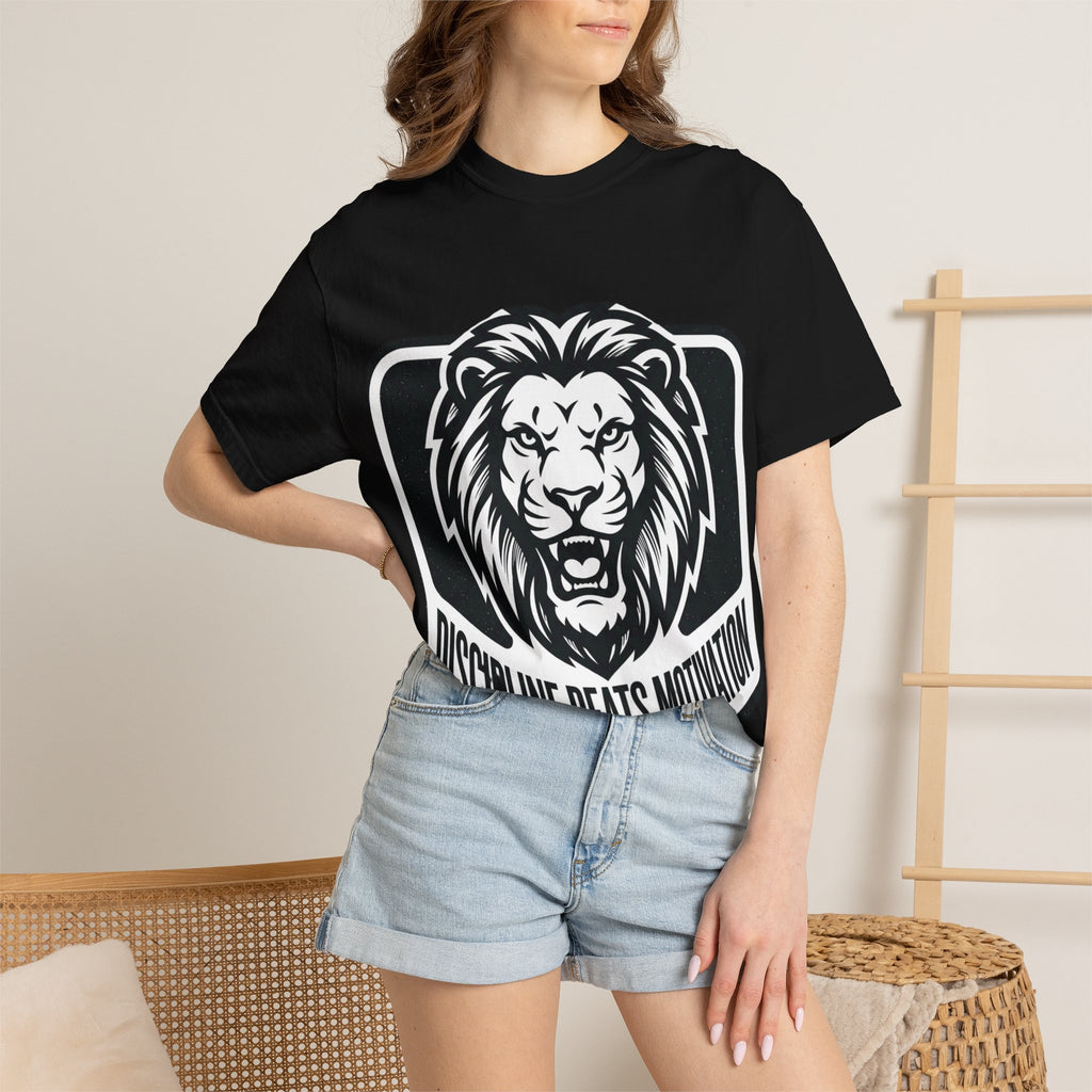 Discipline Beats Motivation Lion T-Shirt