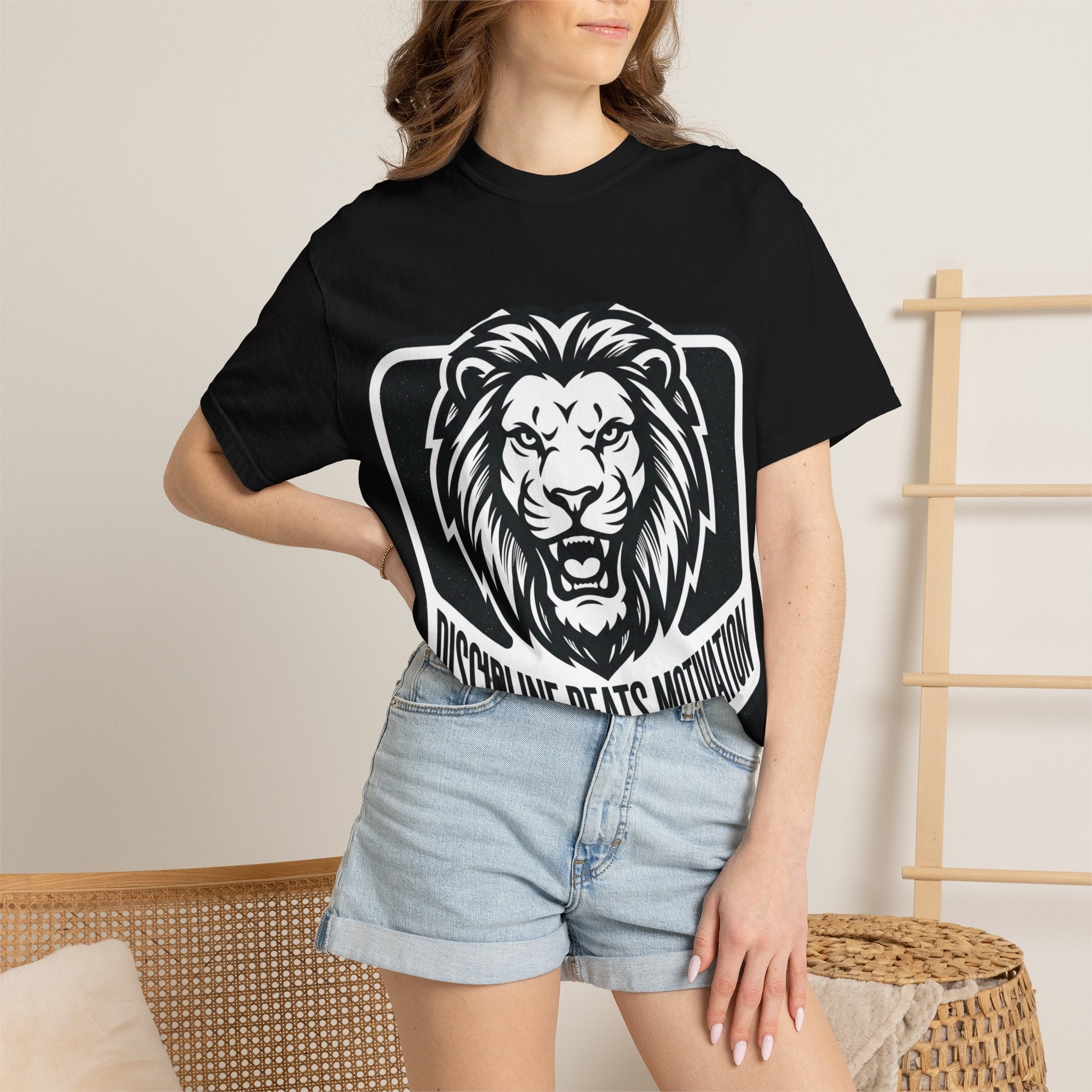 Discipline Beats Motivation Lion T-Shirt