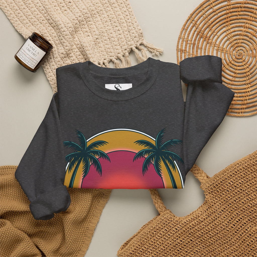 Endless Summer Crewneck Sweatshirt — Vintage Palm Beach Wave Graphic