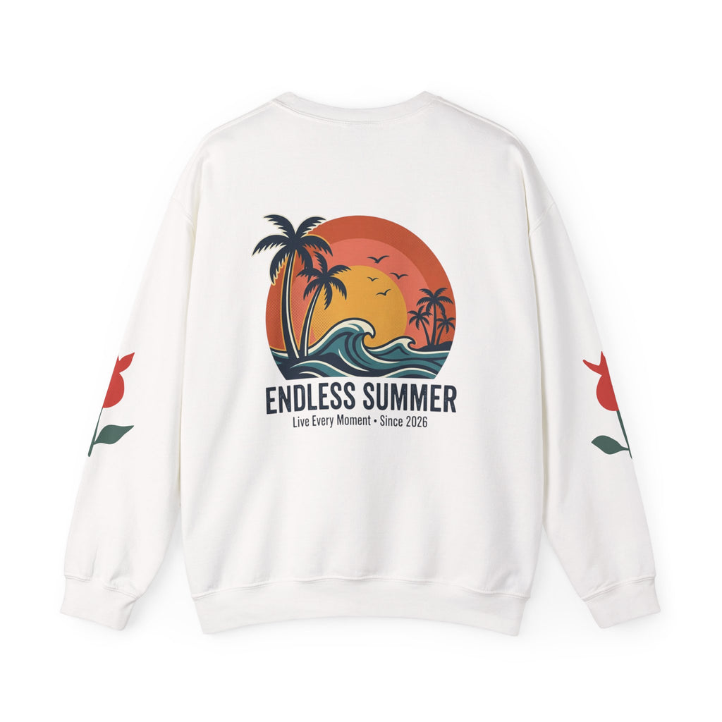 Endless Summer Crewneck Sweatshirt — Vintage Palm Beach Wave Graphic