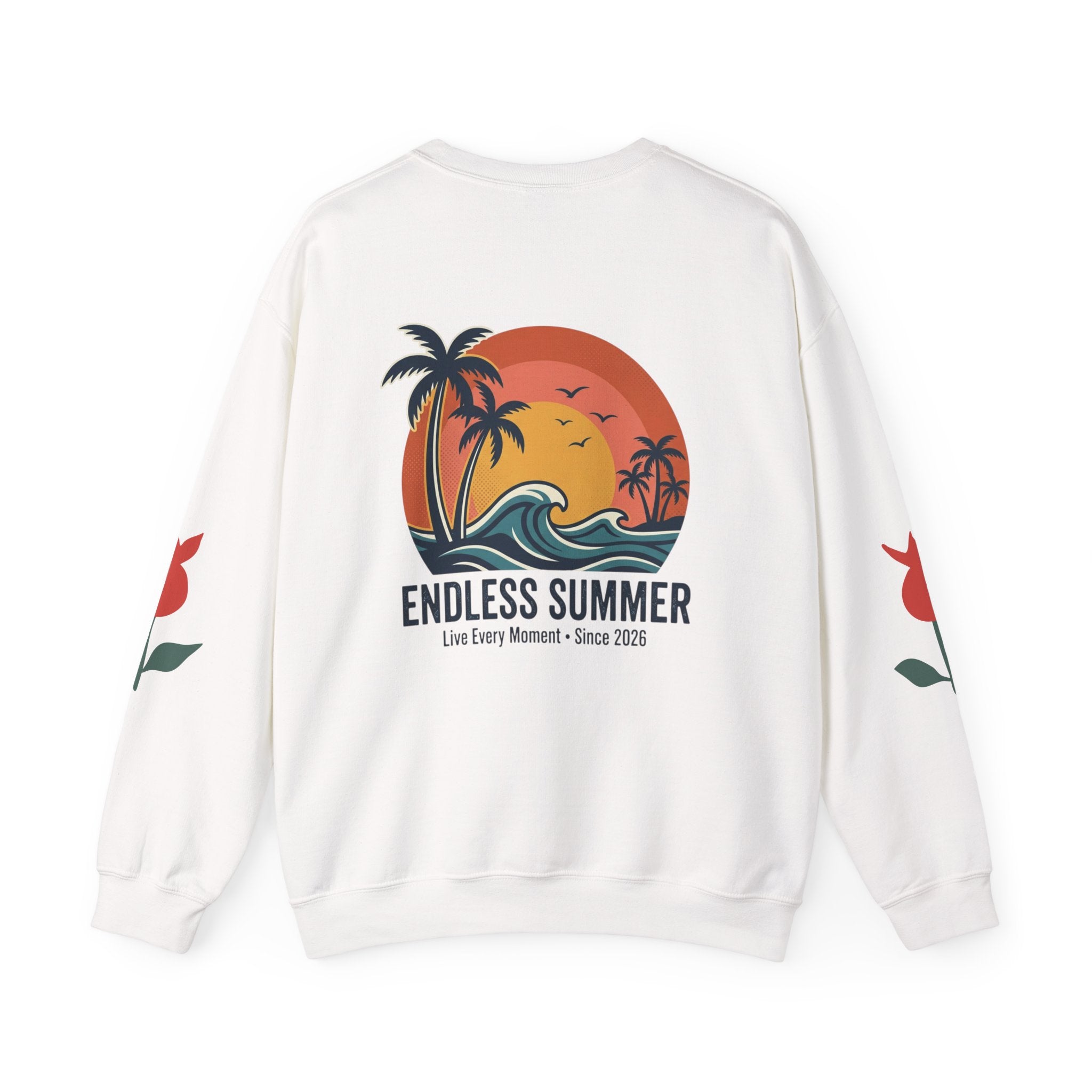 Endless Summer Crewneck Sweatshirt — Vintage Palm Beach Wave Graphic