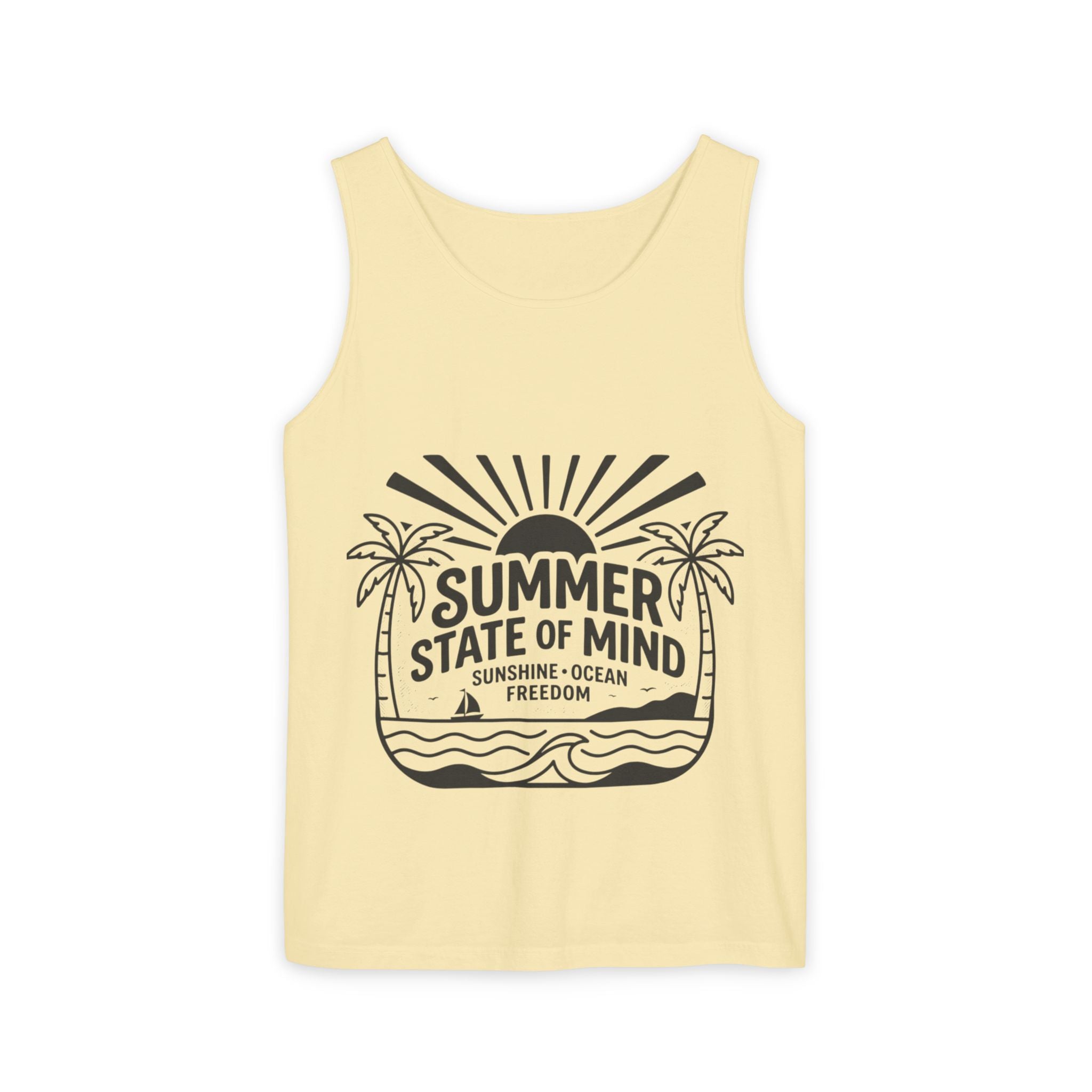 Summer State of Mind Tank Top – 'Good Vibes Only' Beach Graphic