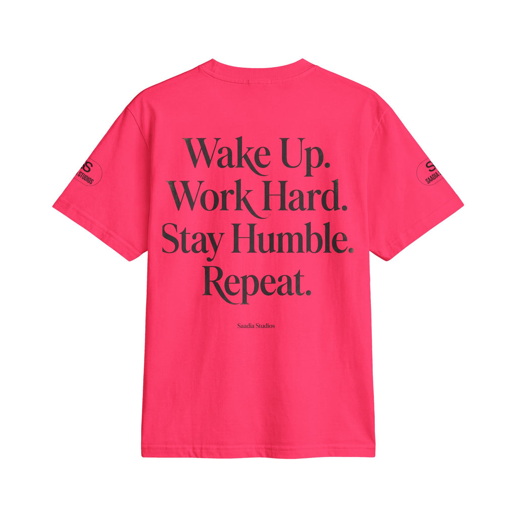 No Excuses T-Shirt — "Wake Up. Work Hard. Stay Humble. Repeat." Motivational Tee