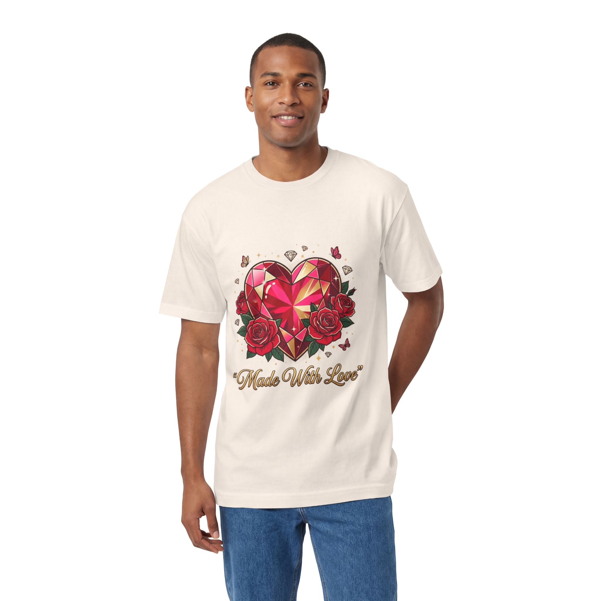 Valentine's 'Made With Love' Heart Tee — Floral Hummingbird Together Forever T-Shirt