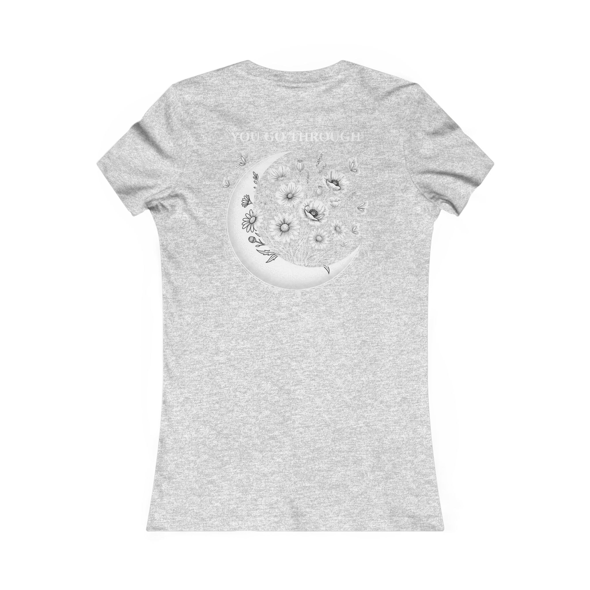Women's Tee — Floral Moon Graphic Short Sleeve Shirt