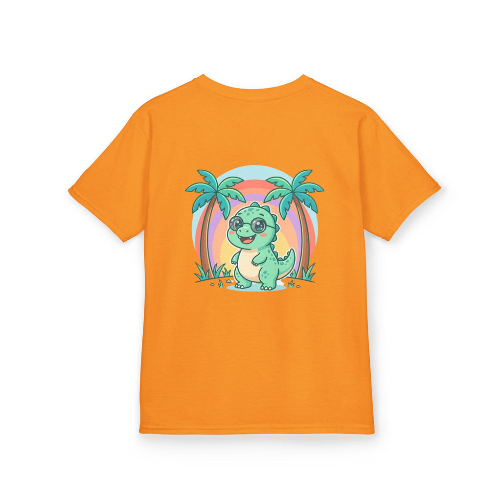 Kids Tee — "Adventure Awaits!" Dino Beach Graphic