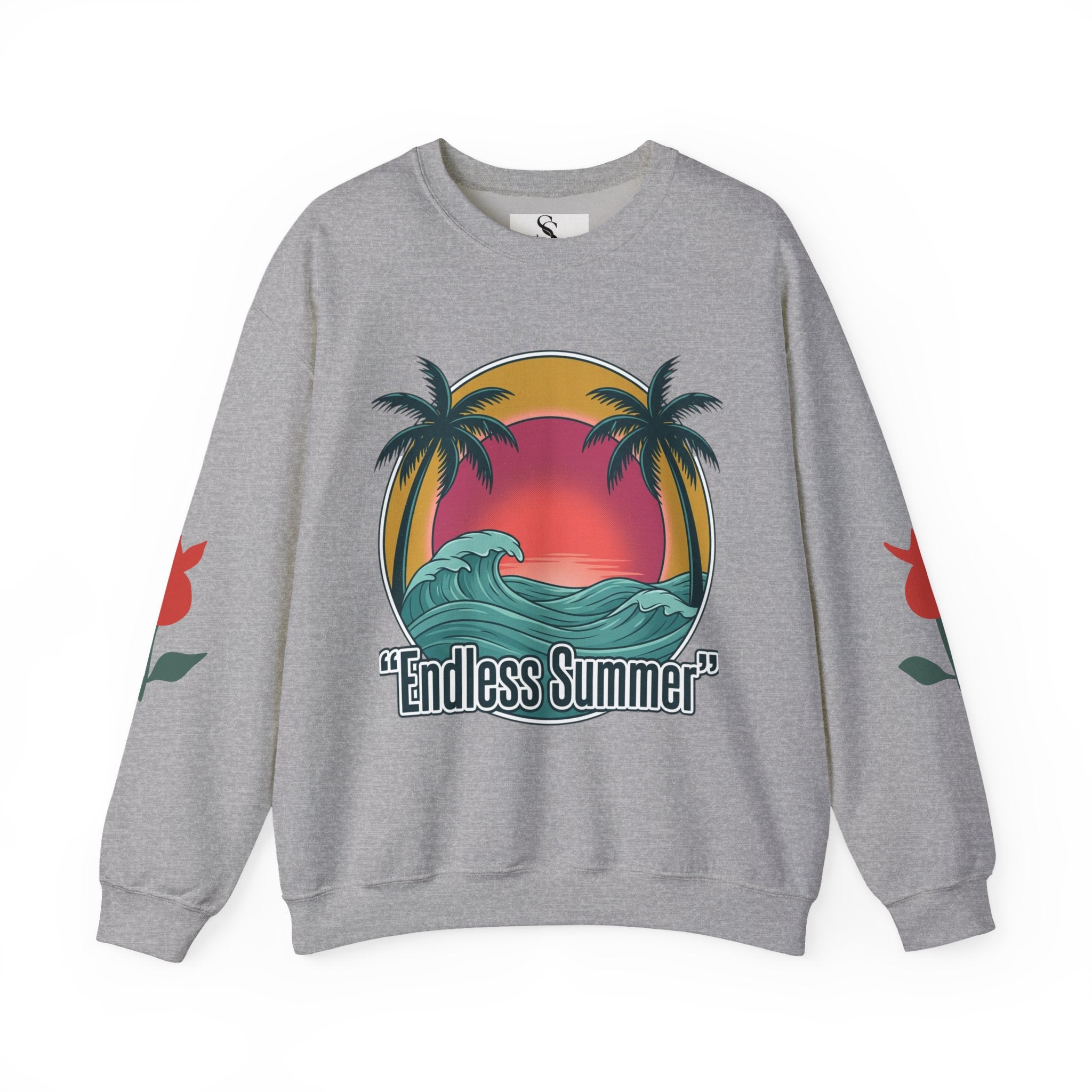 Endless Summer Crewneck Sweatshirt — Vintage Palm Beach Wave Graphic