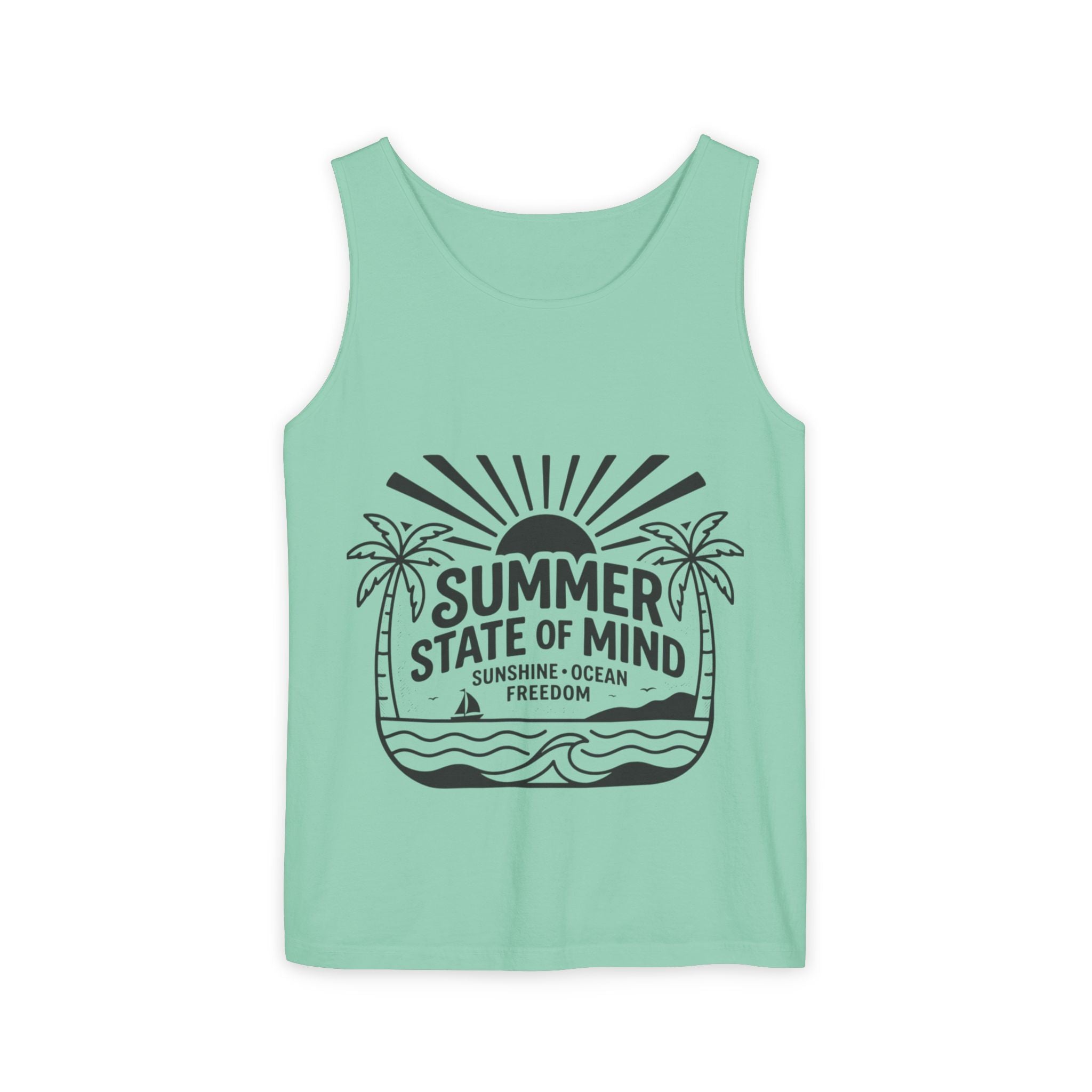 Summer State of Mind Tank Top – 'Good Vibes Only' Beach Graphic