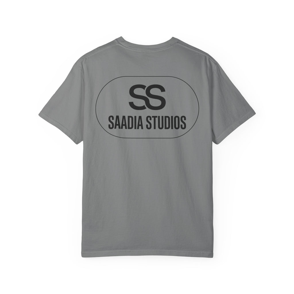 Saadia Studios Logo T-Shirt — SS Monogram Tee with Heart Accent