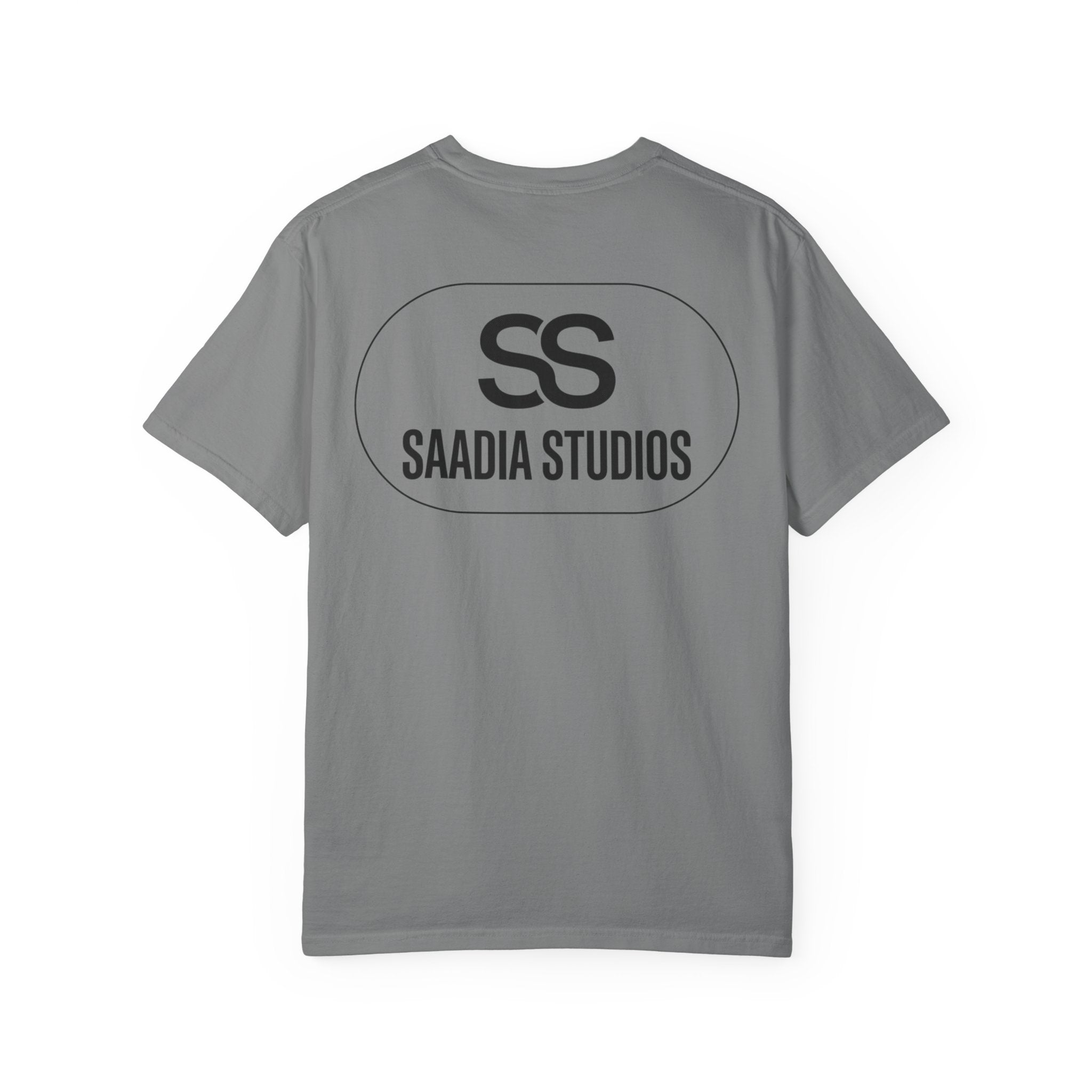 Saadia Studios Logo T-Shirt — SS Monogram Tee with Heart Accent