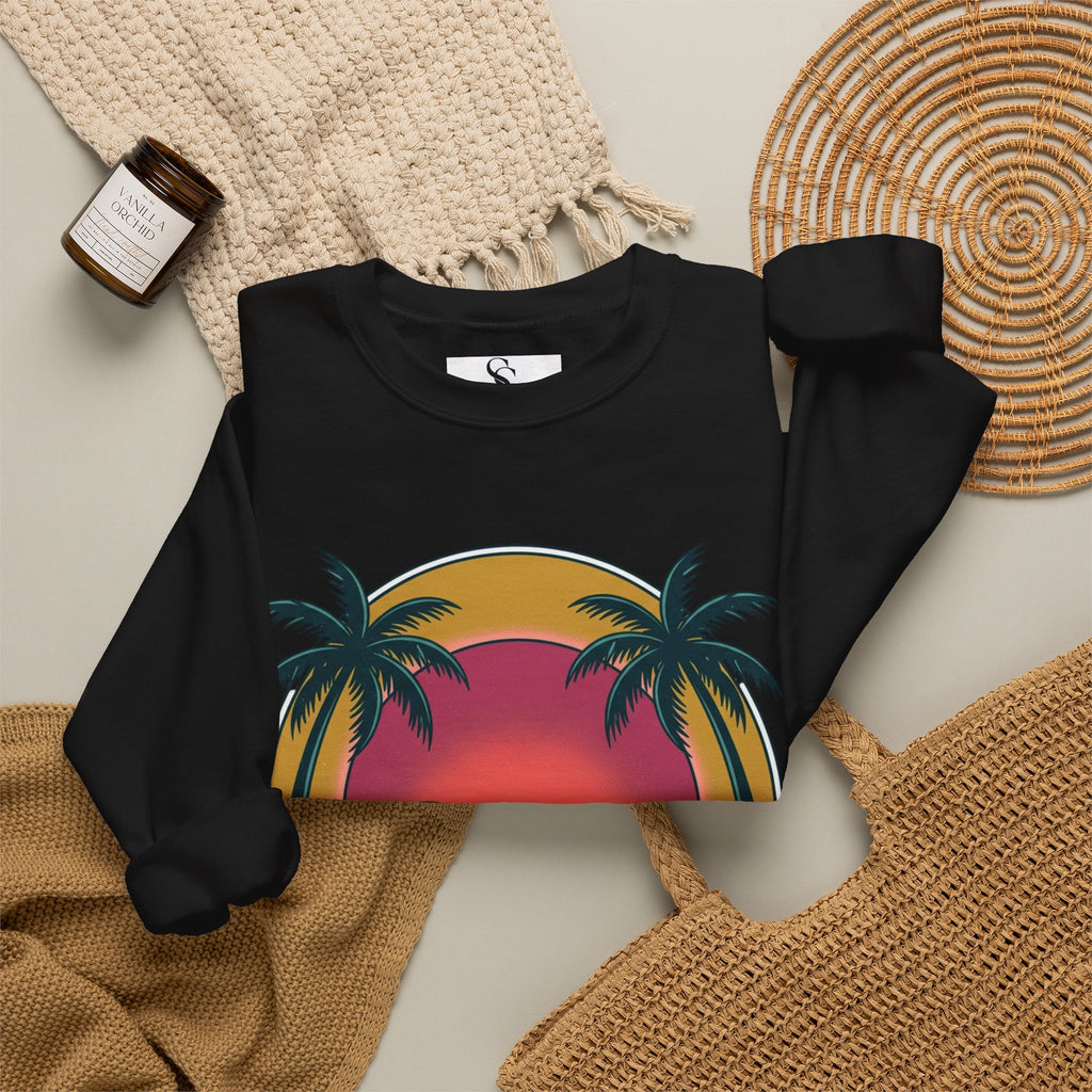 Endless Summer Crewneck Sweatshirt — Vintage Palm Beach Wave Graphic