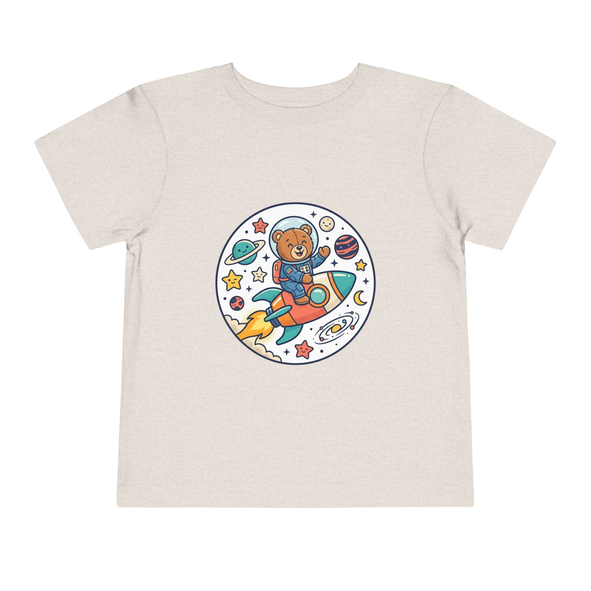 Toddler Tee — 'Dream Big Explore More' Space Bear Rocket Shirt