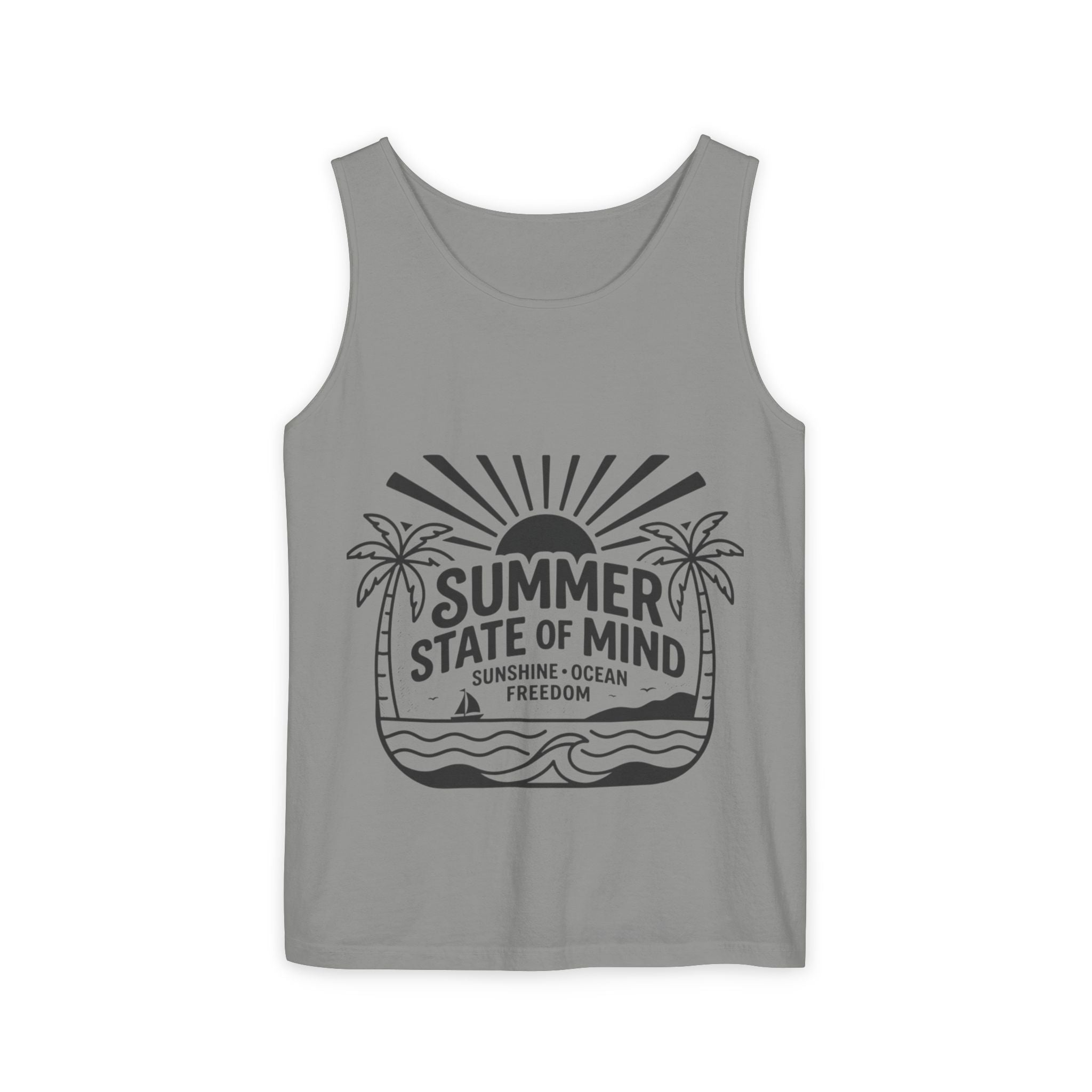 Summer State of Mind Tank Top – 'Good Vibes Only' Beach Graphic