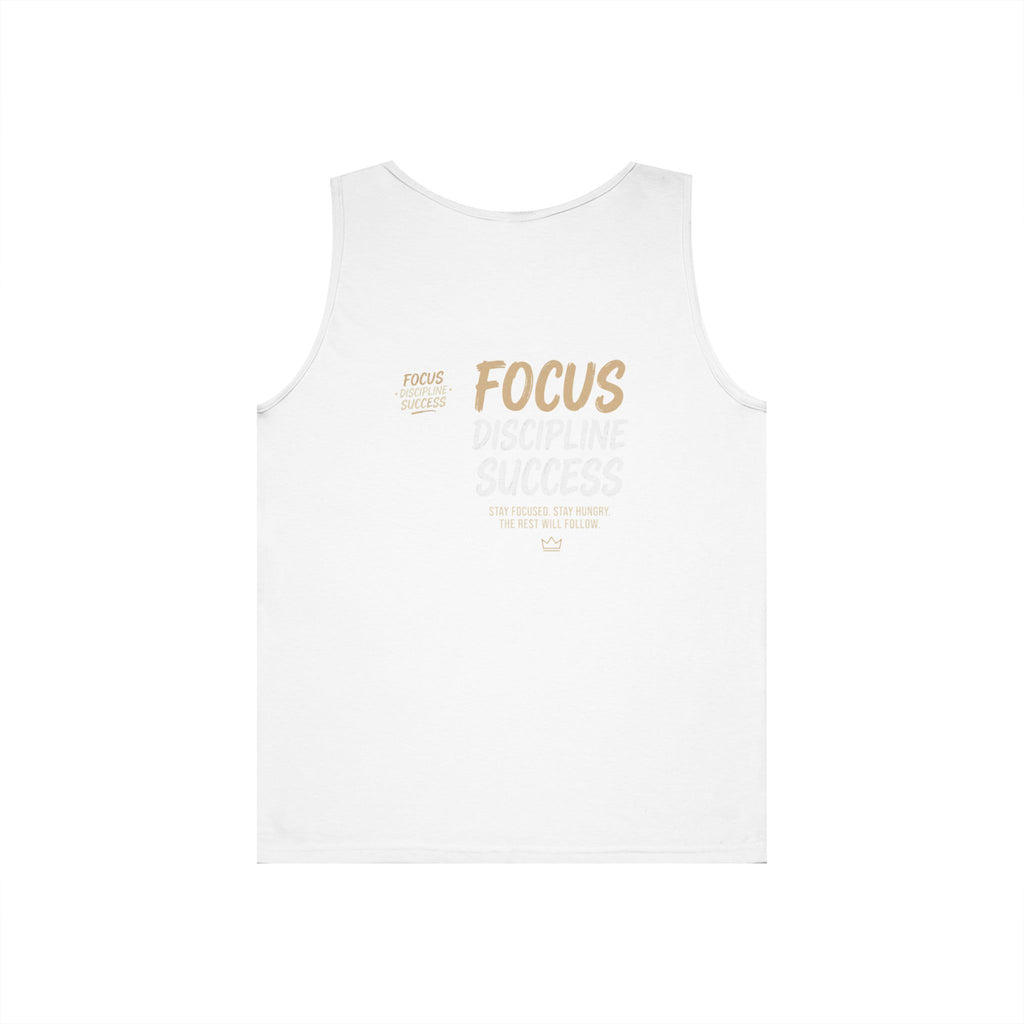 Motivational 'FOCUS Discipline Success' Cotton Tank Top