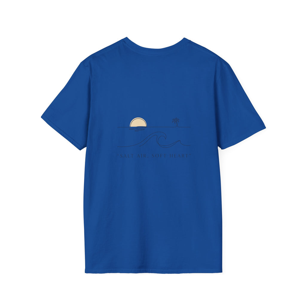 T-Shirt — Minimal Gold Wave Heart Graphic Tee | Beachy, Romantic Casual Top