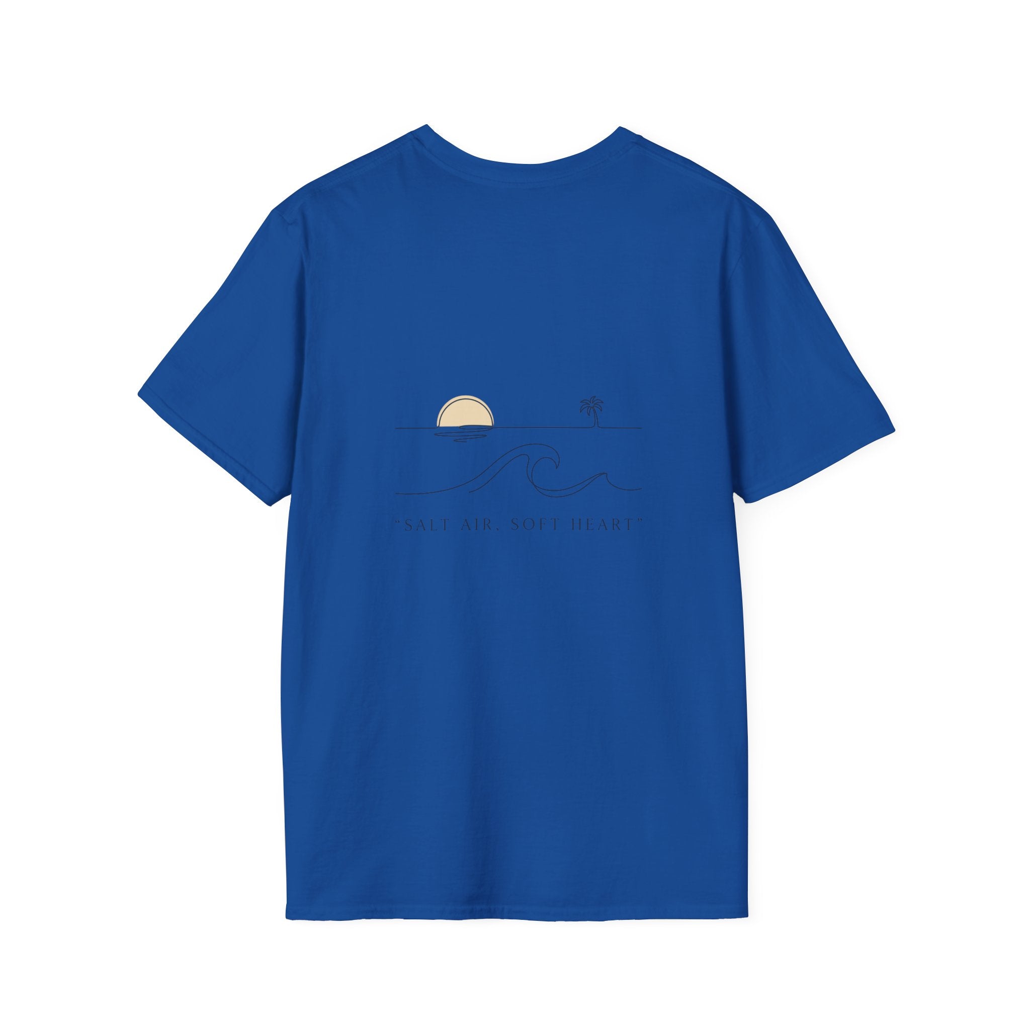 T-Shirt — Minimal Gold Wave Heart Graphic Tee | Beachy, Romantic Casual Top