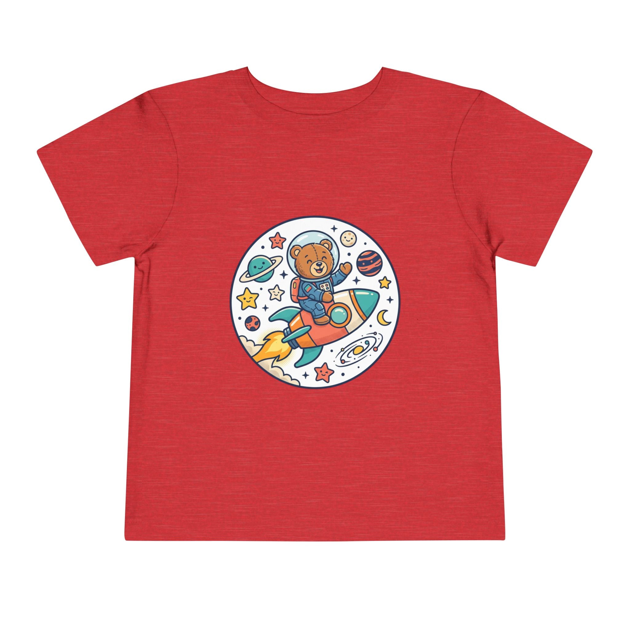 Toddler Tee — 'Dream Big Explore More' Space Bear Rocket Shirt