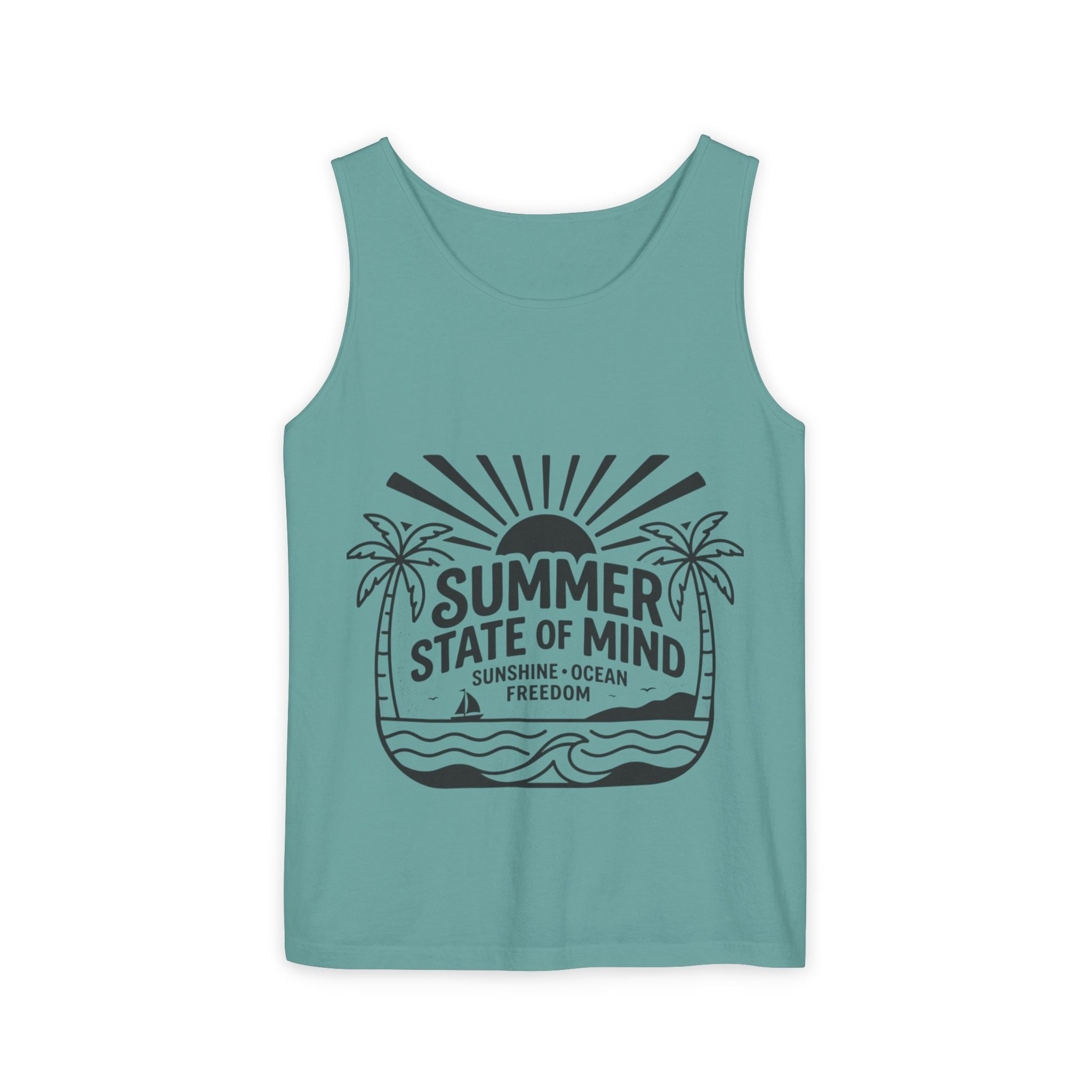 Summer State of Mind Tank Top – 'Good Vibes Only' Beach Graphic