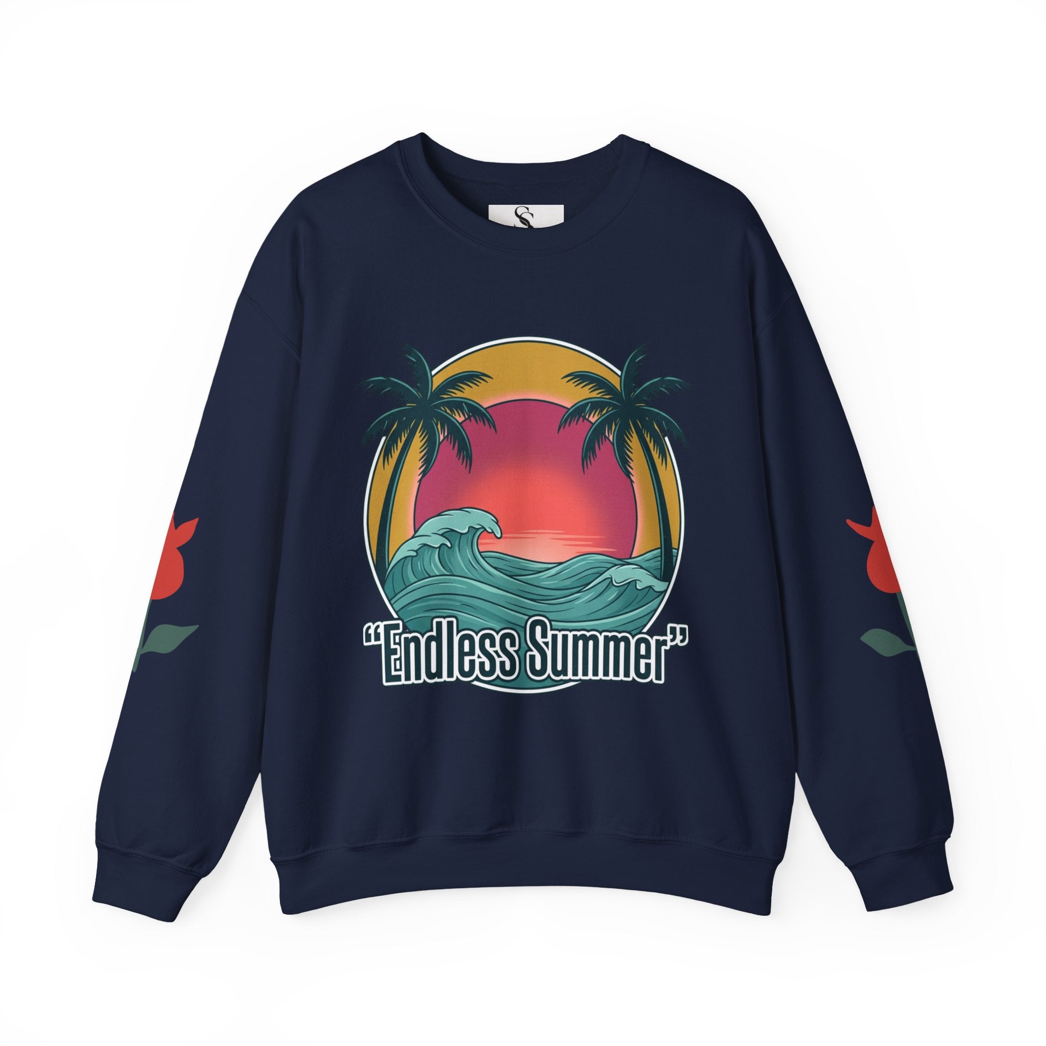 Endless Summer Crewneck Sweatshirt — Vintage Palm Beach Wave Graphic