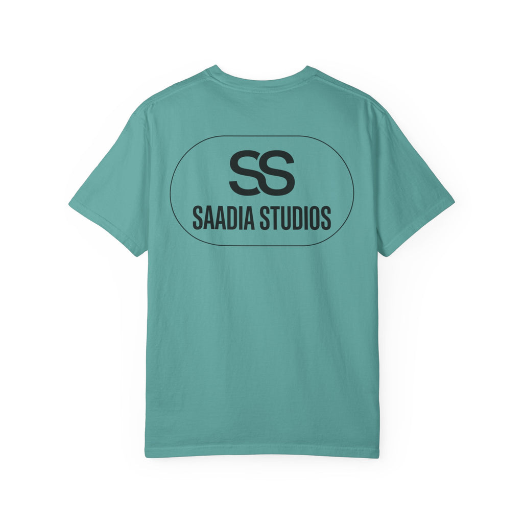 Saadia Studios Logo T-Shirt — SS Monogram Tee with Heart Accent