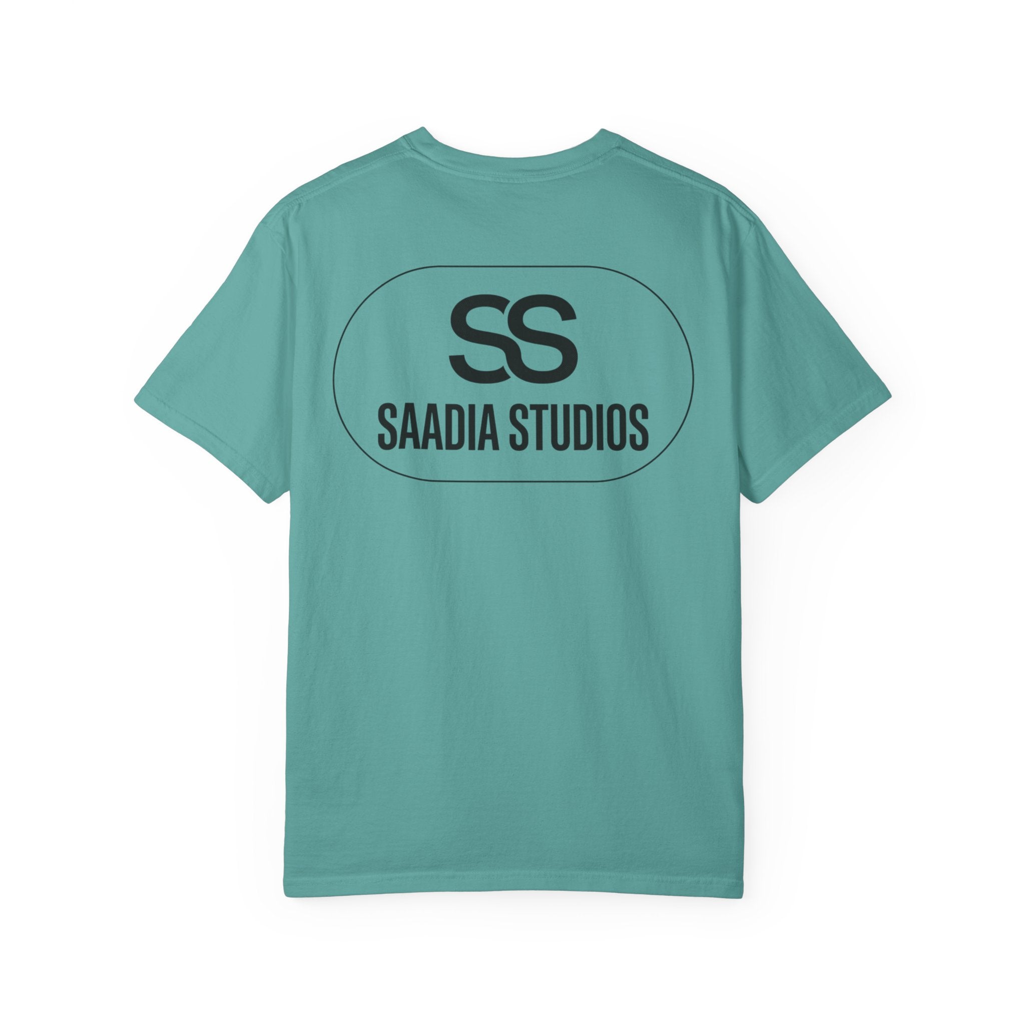 Saadia Studios Logo T-Shirt — SS Monogram Tee with Heart Accent