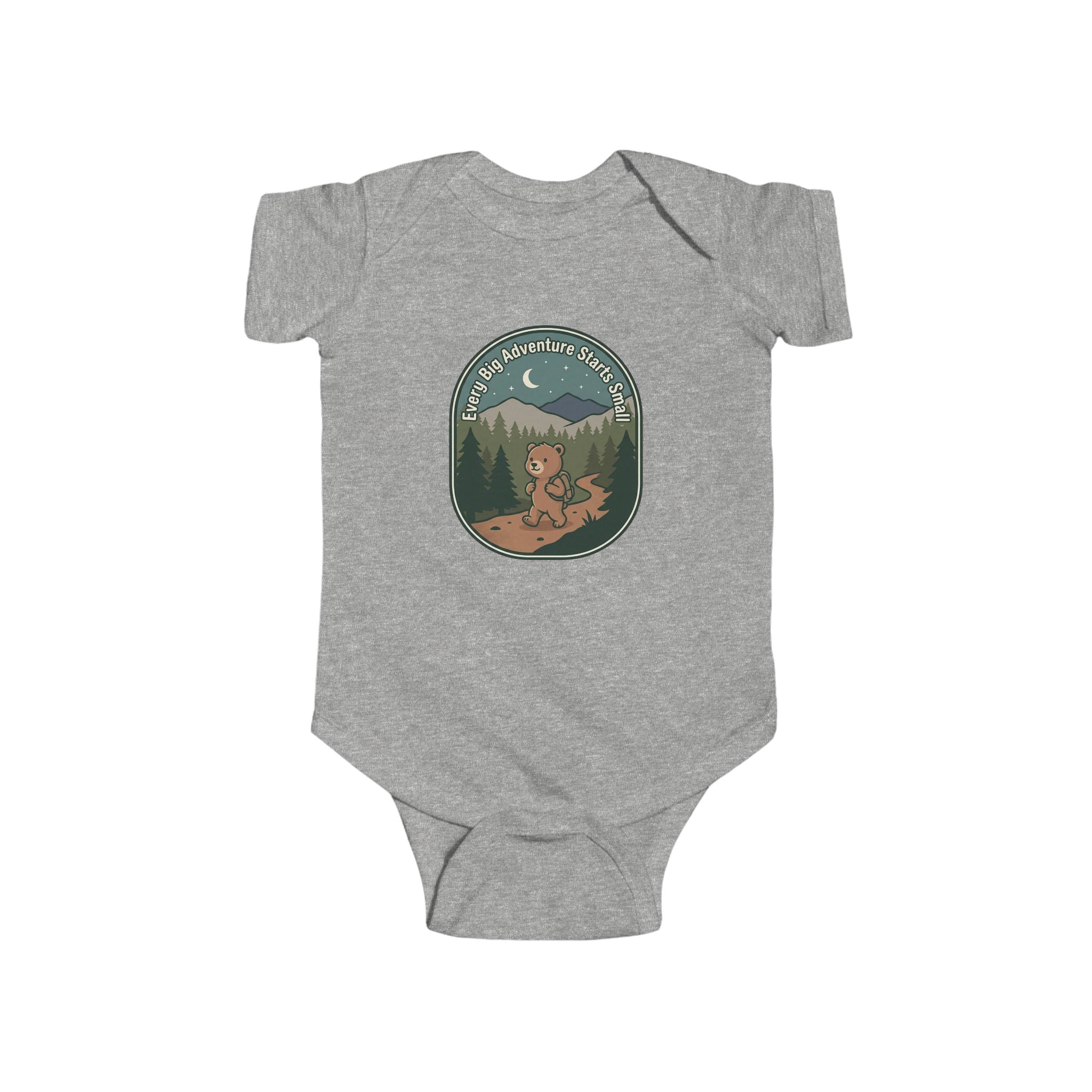 Bear Patch Baby Bodysuit — Cute Woodland Infant One-Piece