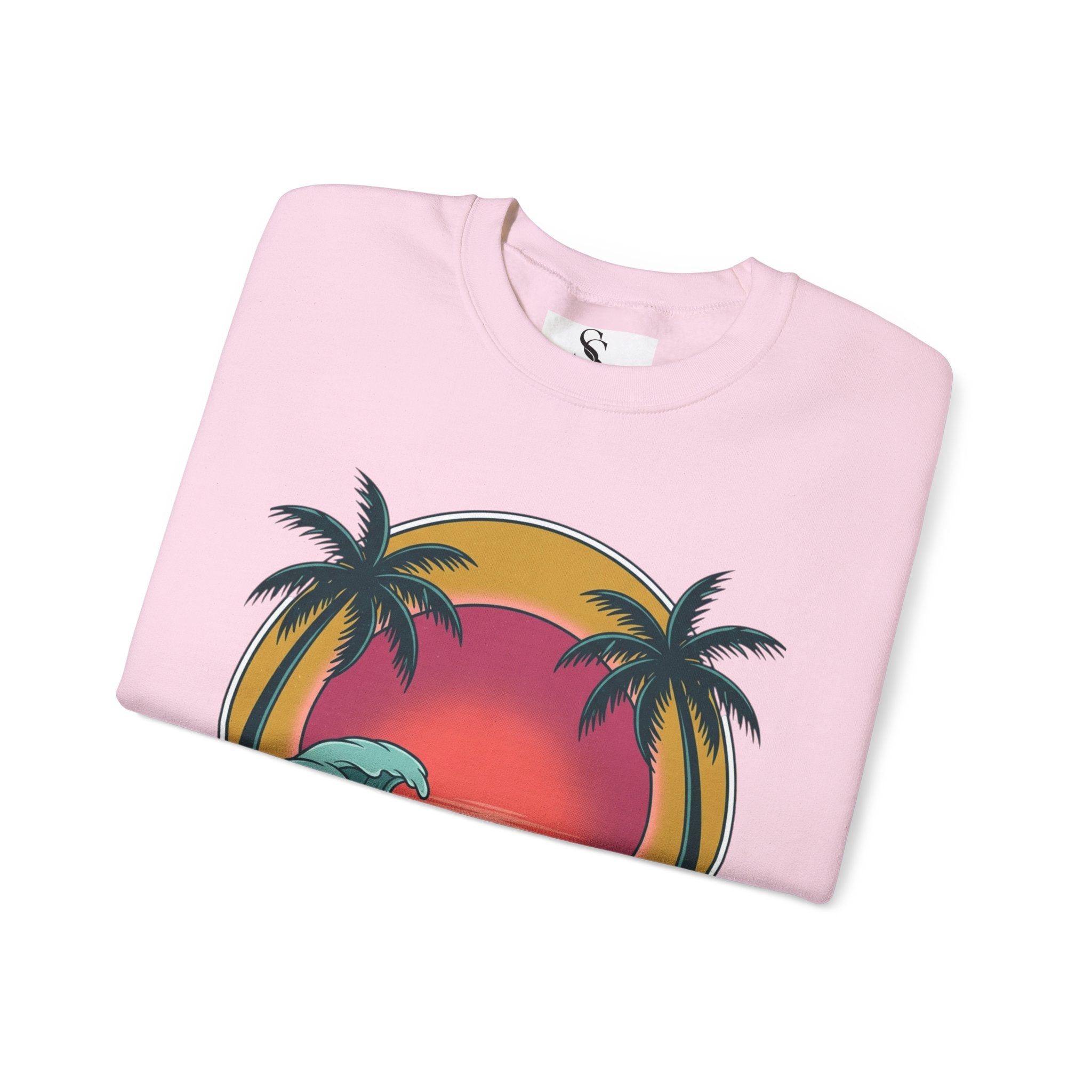 Endless Summer Crewneck Sweatshirt — Vintage Palm Beach Wave Graphic
