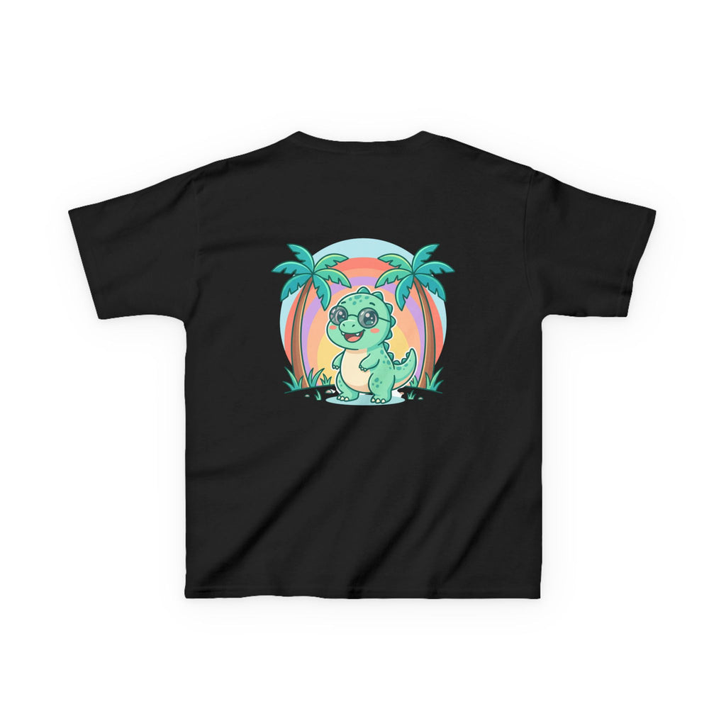 Kids Tee — "Adventure Awaits!" Dino Beach Graphic