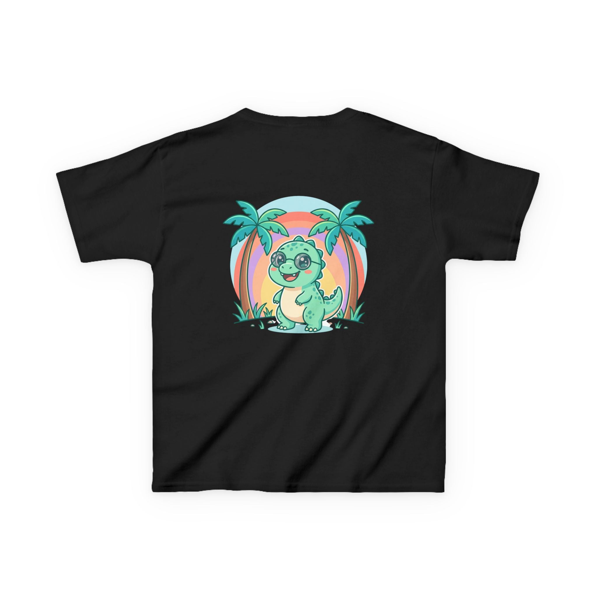 Kids Tee — "Adventure Awaits!" Dino Beach Graphic