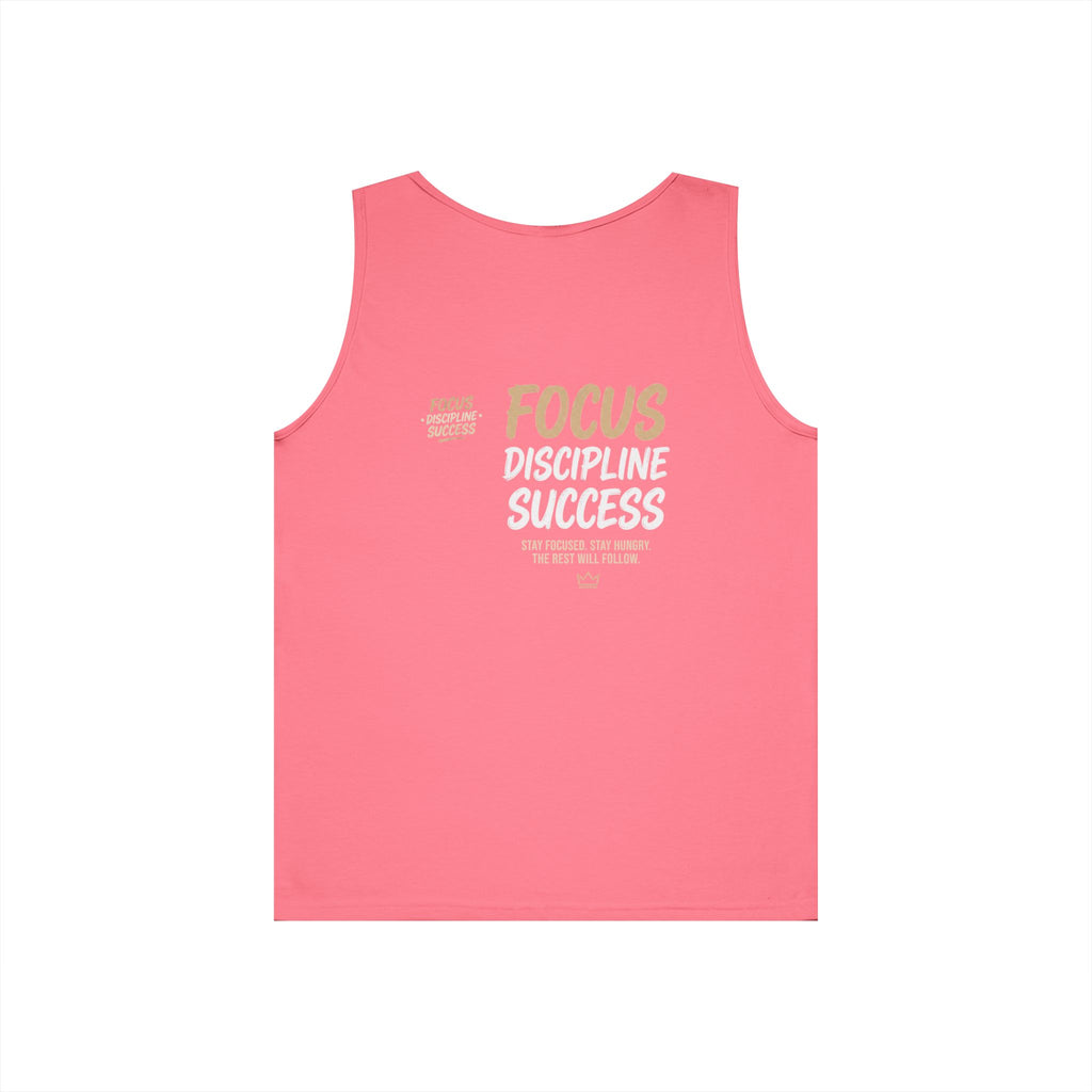 Motivational 'FOCUS Discipline Success' Cotton Tank Top