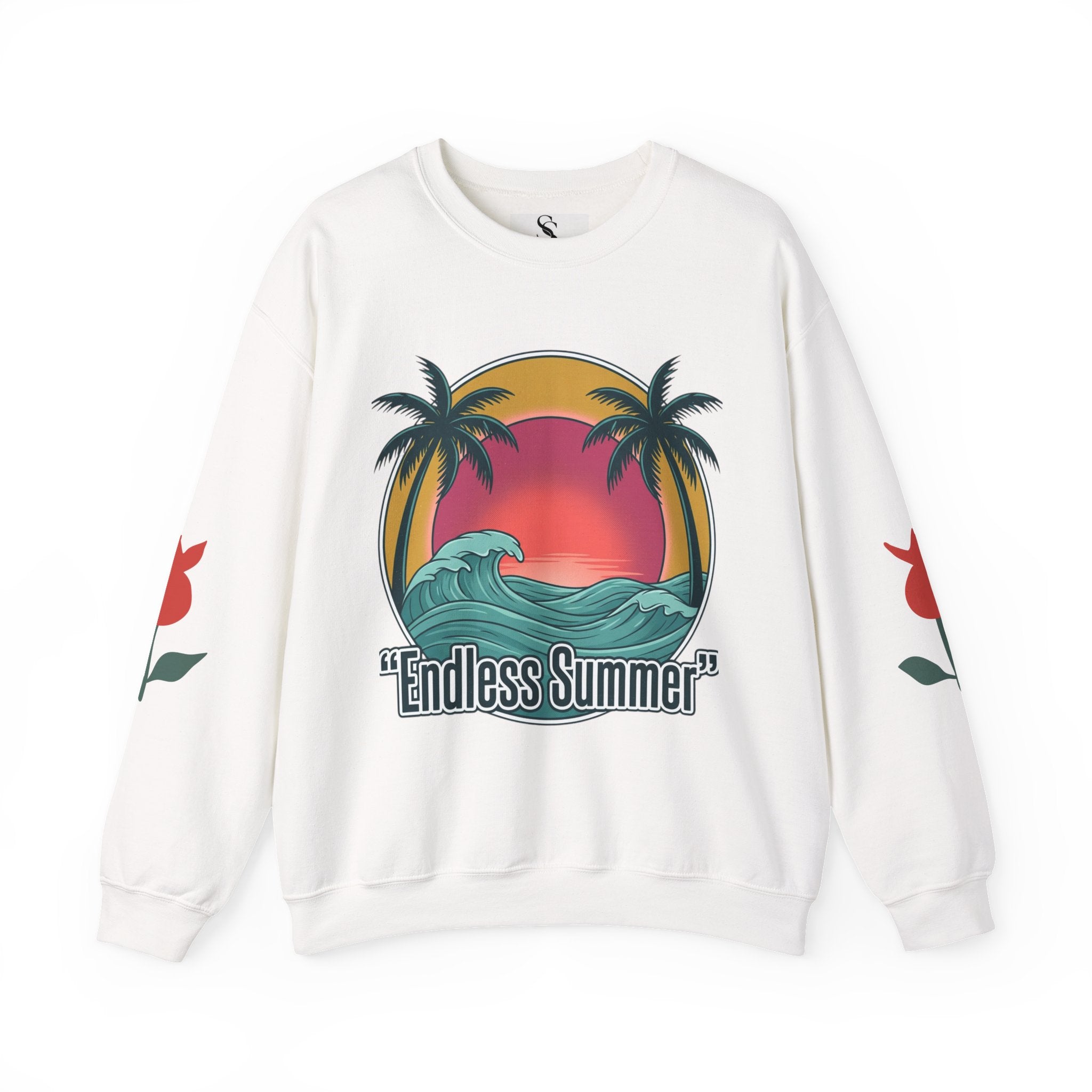 Endless Summer Crewneck Sweatshirt — Vintage Palm Beach Wave Graphic